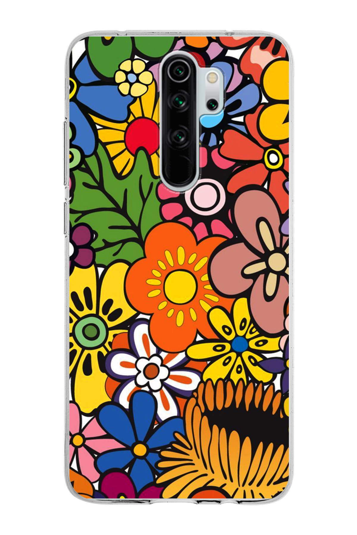 Xiaomi Redmi Note 8 Pro ile Uyumlu 1mm Slim Fit Retro Colors 2 Baskılı Şeffaf Kılıf