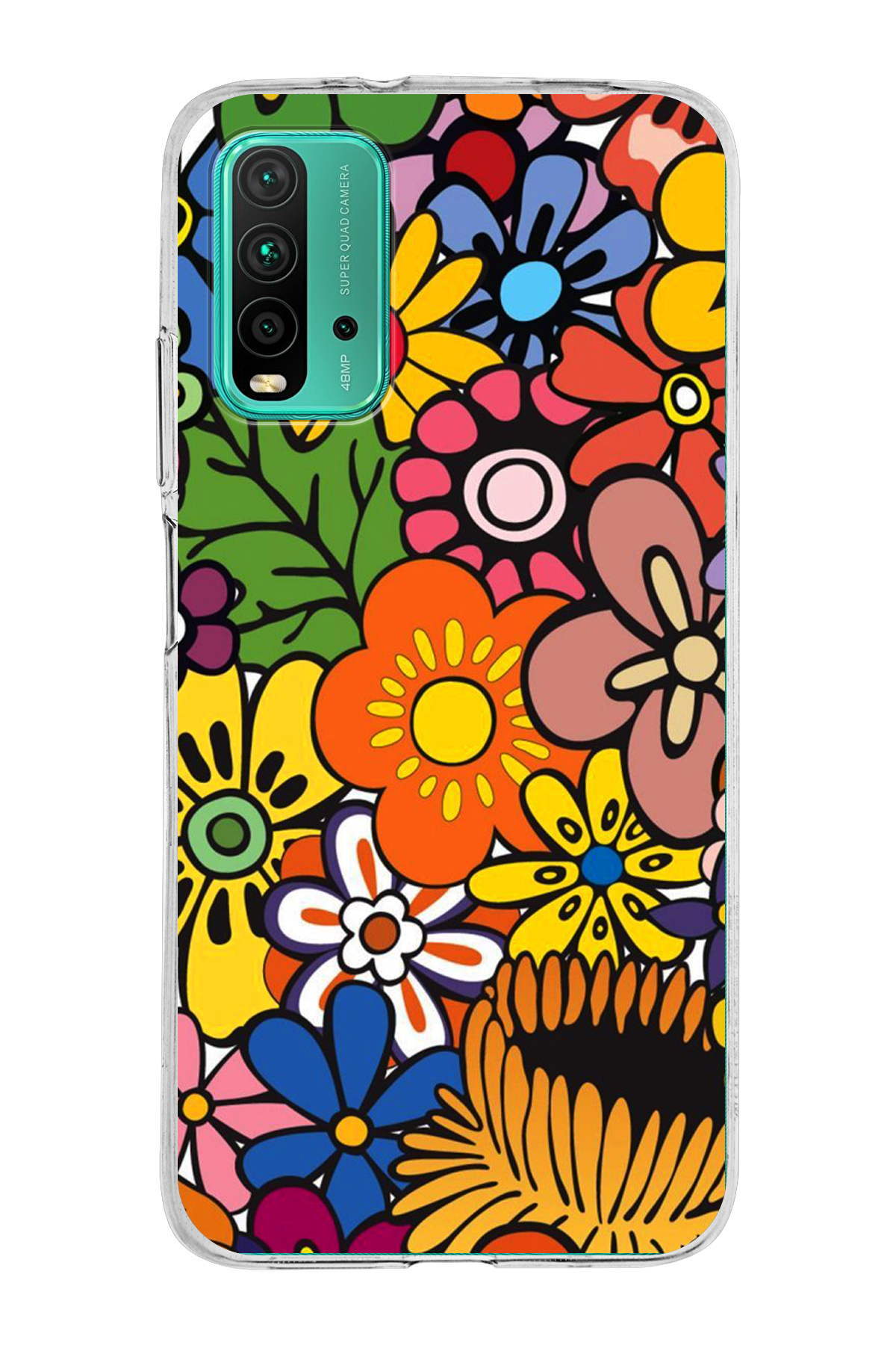 Xiaomi Poco M3 ile Uyumlu 1mm Slim Fit Retro Colors 2 Baskılı Şeffaf Kılıf
