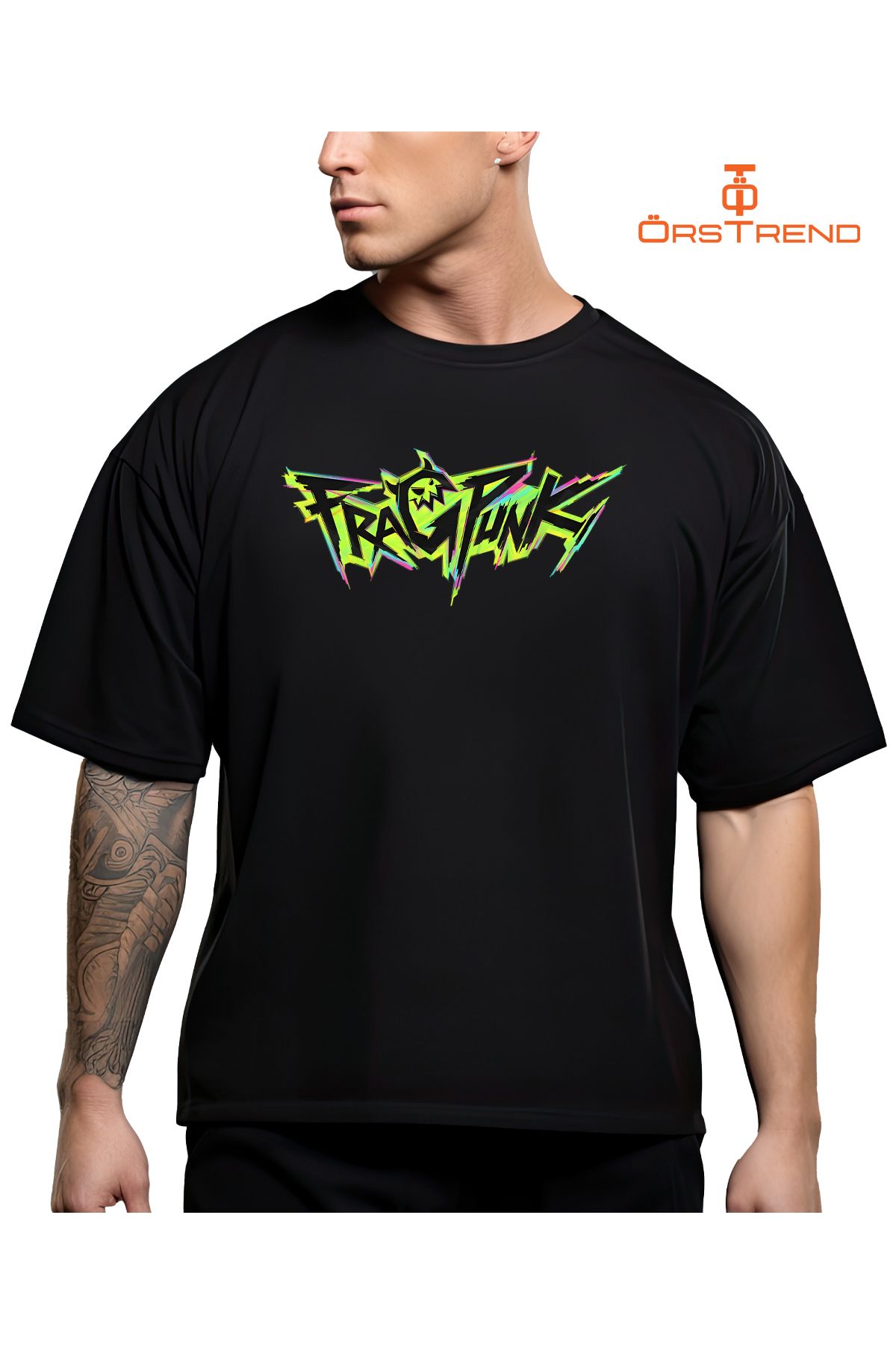 ÖRSTREND-FragPunk Patterned Oversize T-Shirt 2