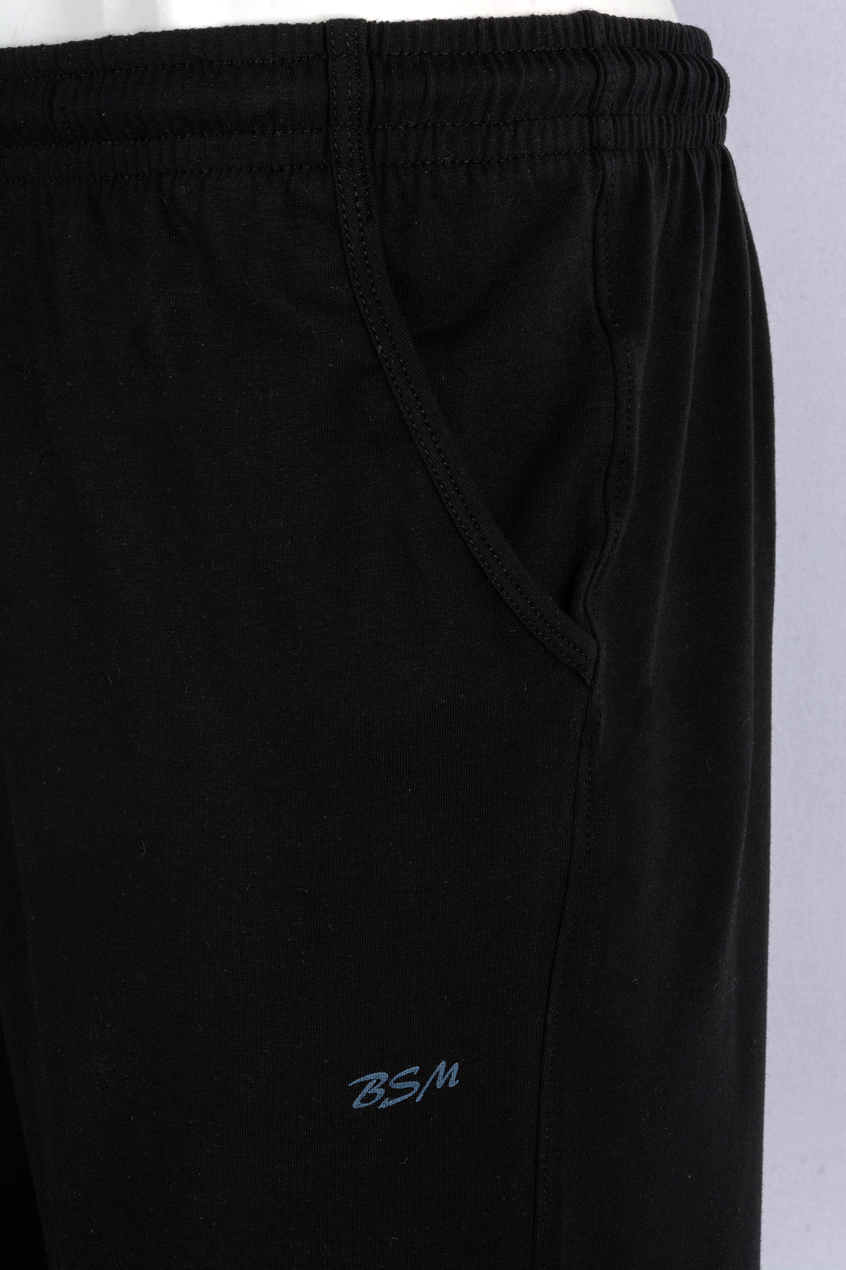 BSM  Erkek Yüksek Kalite Pamuklu Cepli Spor Rahat Siyah Şort - Görsel 4