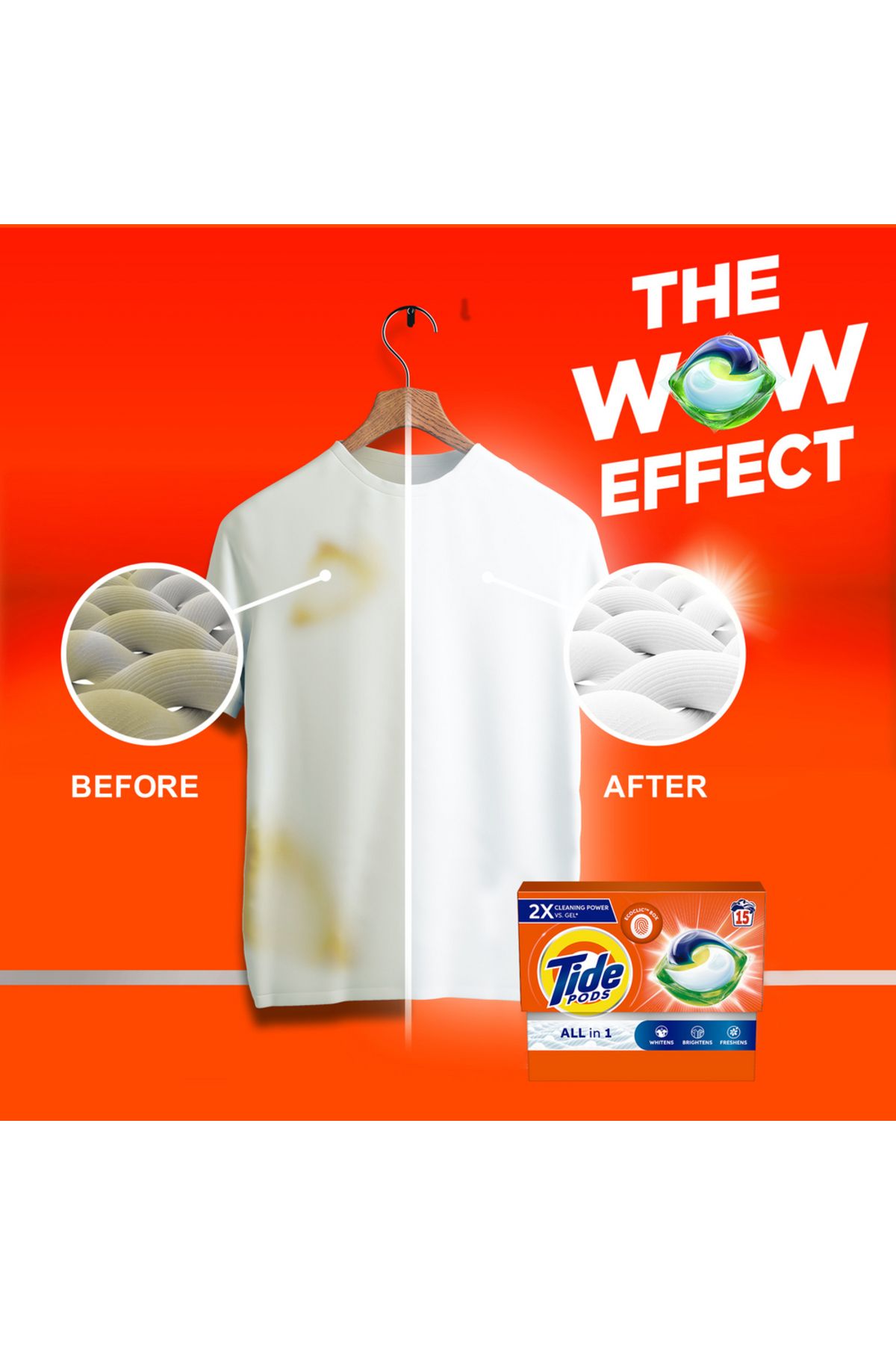 Tide-Original All-in Pods 15 Count Laundry Detergent Pods
Whitens Brightens Freshens 2