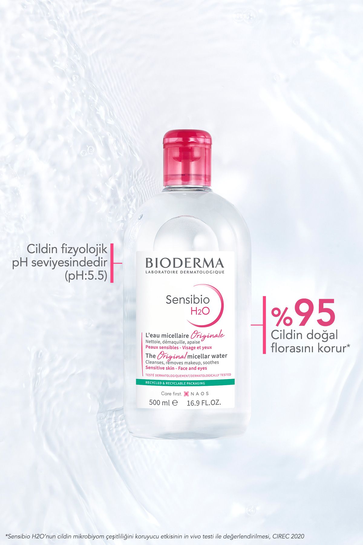 Bioderma-Sensibio H2O Micellar Make-Up Cleansing Water for Sensitive and Normal Skin 500 ml 7