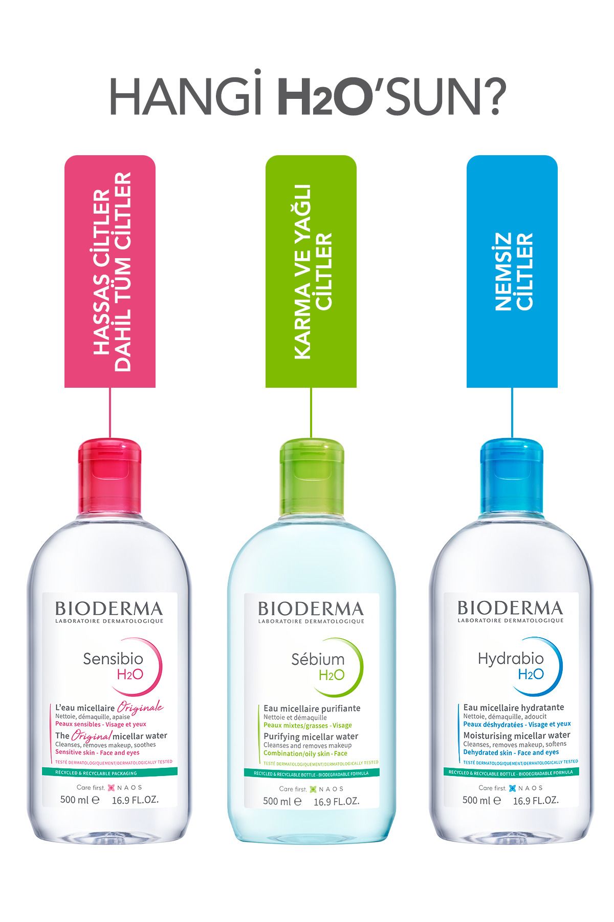 Bioderma-Sensibio H2O Micellar Make-Up Cleansing Water for Sensitive and Normal Skin 500 ml 12