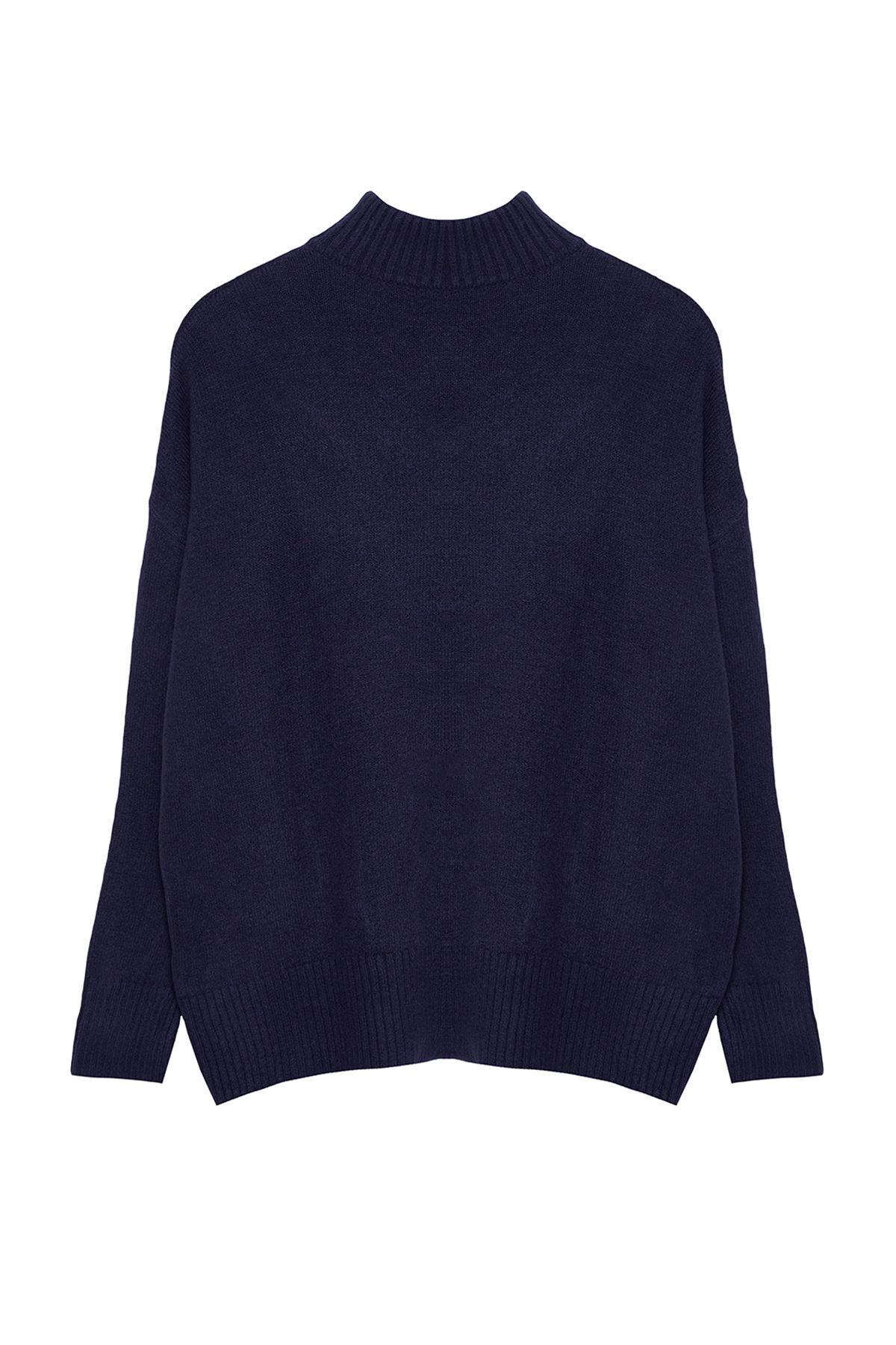 Trendyol Collection-Granatowy szeroki wzór miękki dzianinowy sweter TWOAW23KZ00469 6