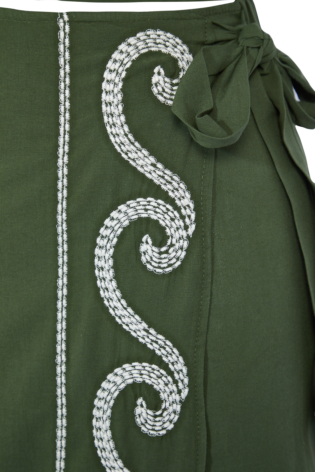 Trendyol Collection-Khaki Woven Flounces Single Shoulder 100% Cotton Blouse Skirt Beach Suit Tbess24Au00009 7