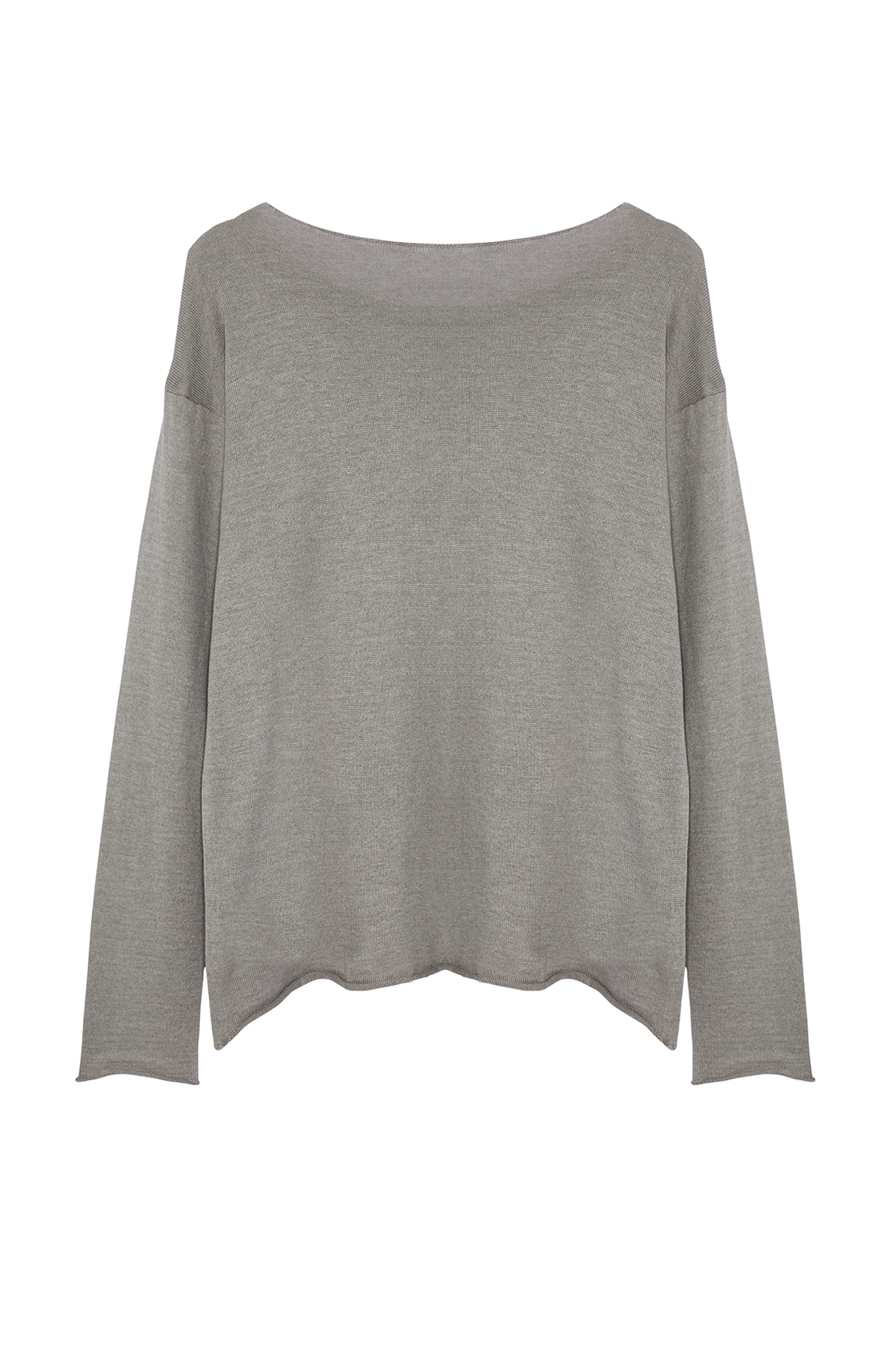 Trendyolmilla  Vizon Pamuklu Kayık Yaka Transparan Görünümlü İnce Fitted/Vücudu Saran Triko Kazak TWOAW25KZ00080 - Görsel 6