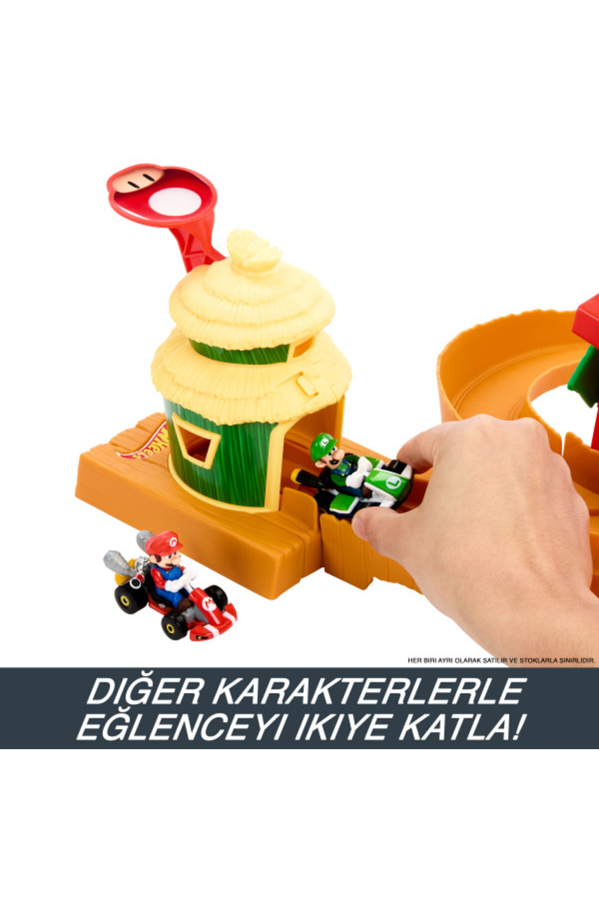 HOT WHEELS Super Mario Bros. Filmi Mario Kart Kong Ormanı Yarış Pisti HMK49 fotoğrafı 5 (önizleme)