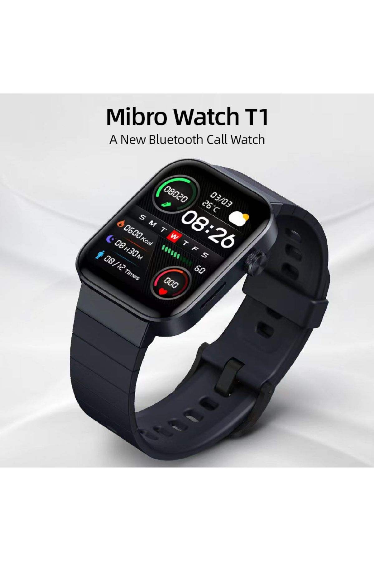 Mibro Watch T1 1.6 Inç Amoled Hd Ekran 2 Atm Sesli Görüşme Özellikli Akıllı Saat Siyah