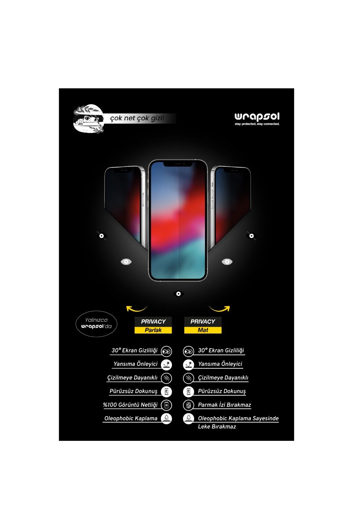 Wrapsol-Infinix Smart 8 Pro - Glossy Ghost, Screen Protector, Privacy Non-Sided Film 2