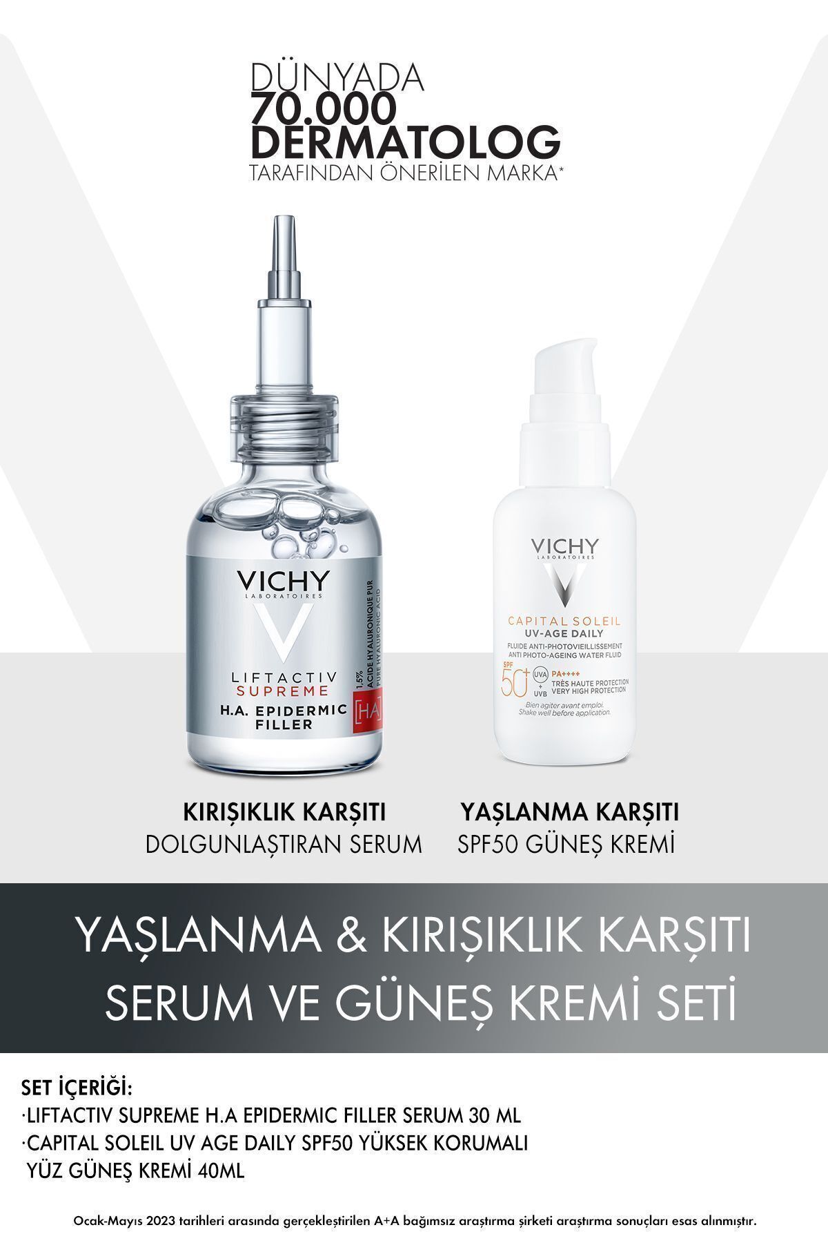 Vichy Yaşlanma & Kırşıklık Karşıtı Serum ve Güneş Kremi Seti-Anti-Aging Serum-Sunscreen Set PSSN3154 VCH20240005