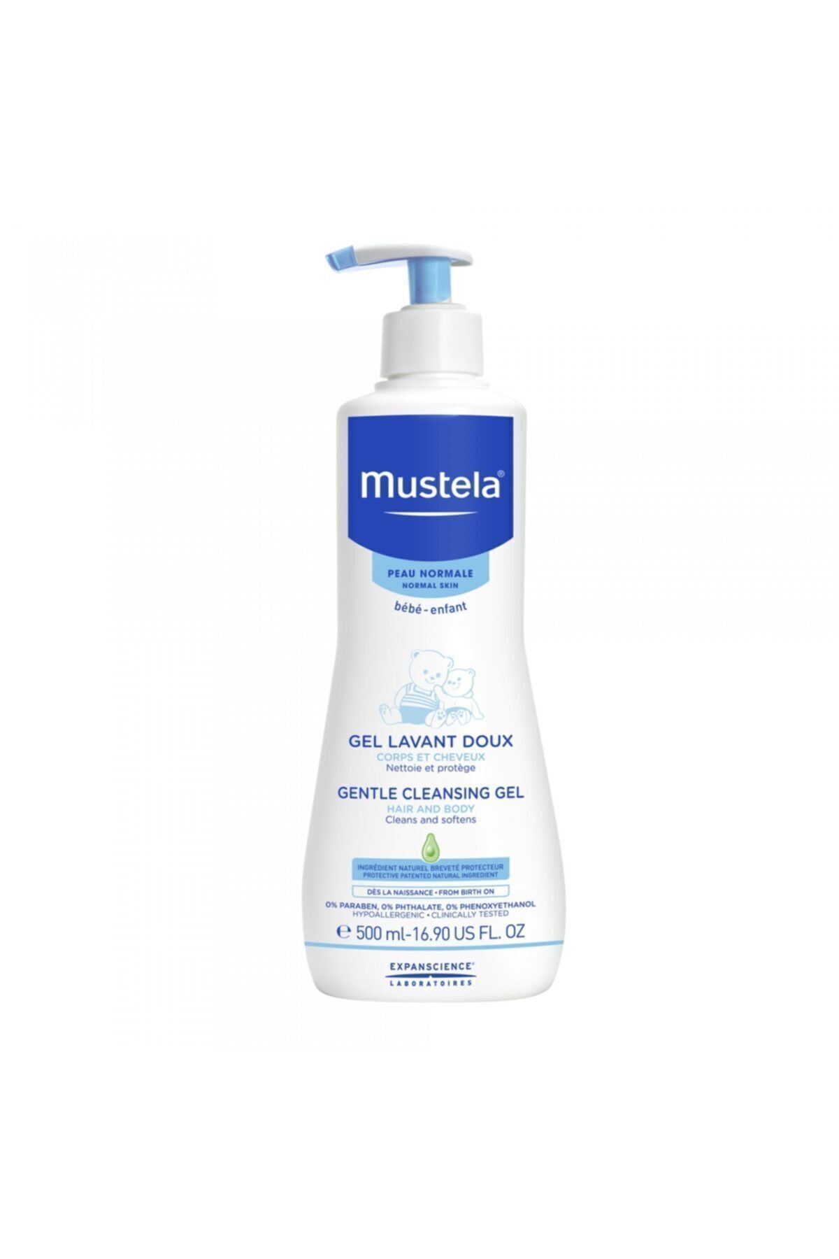 Mustela Dermo Очищающий шампунь для волос и тела новорожденных, 500 мл 2294794