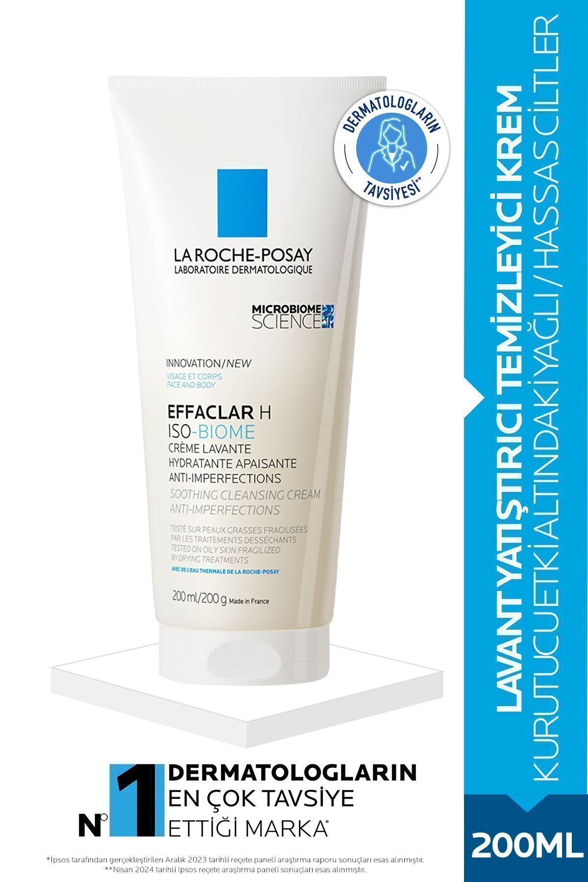 La Roche Posay Effaclar H Isobiome Lavender Успокаивающий и очищающий крем для кожи после длительного воздействия 200 мл 3337875777759