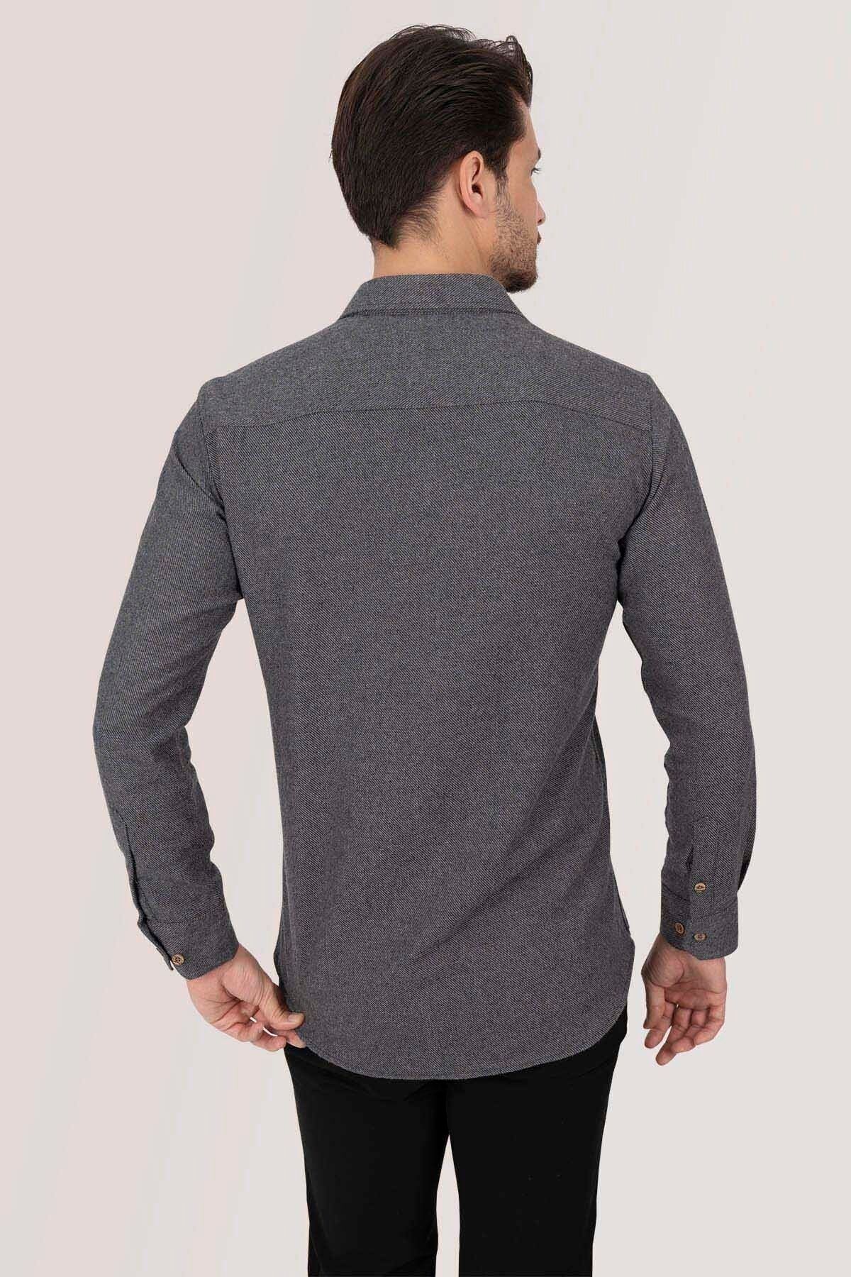 Etikmen-Geräuchertes, einfarbiges Lumberjack Slimfit Herrenhemd in Geschenkbox 8