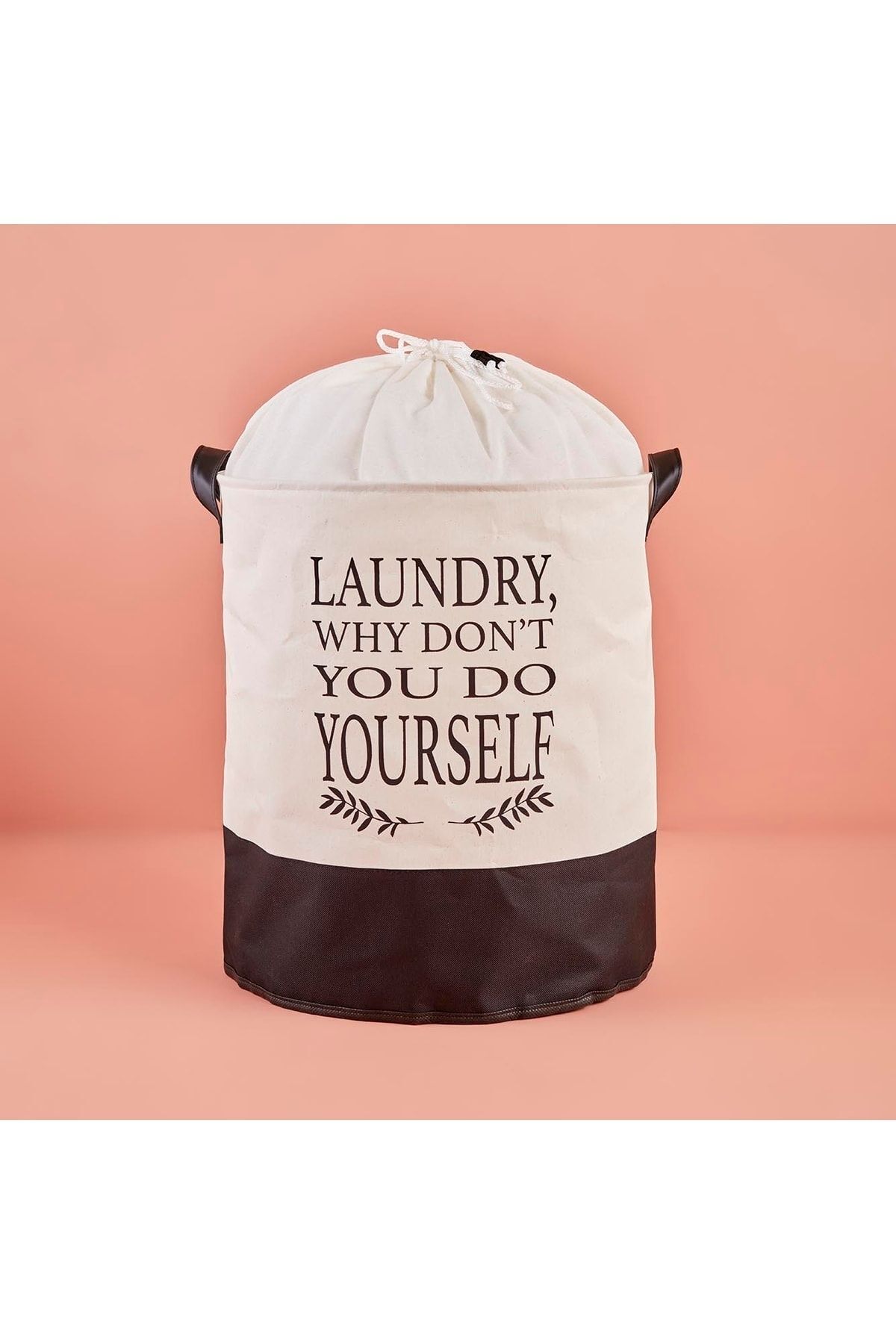 Bella Maison Laundry Why Dont You Do Yourself Su Geçirmez Tabanlı Çamaşır Sepeti Beyaz (36x40 Cm) 12395