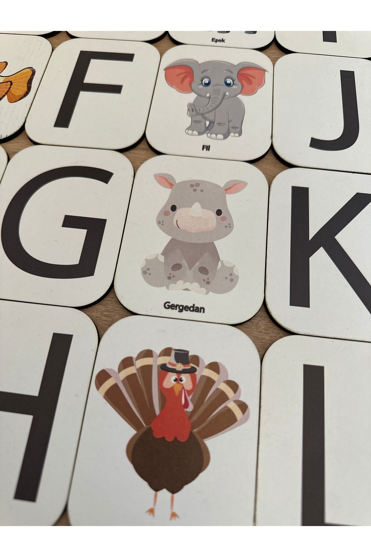 Bellacasa Harf hayvan Eşleme Kartı, Eğitici Oyuncak, Montessori Eğitim Oyuncak, Motor Zeka Oyuncak fotoğrafı 4 (önizleme)