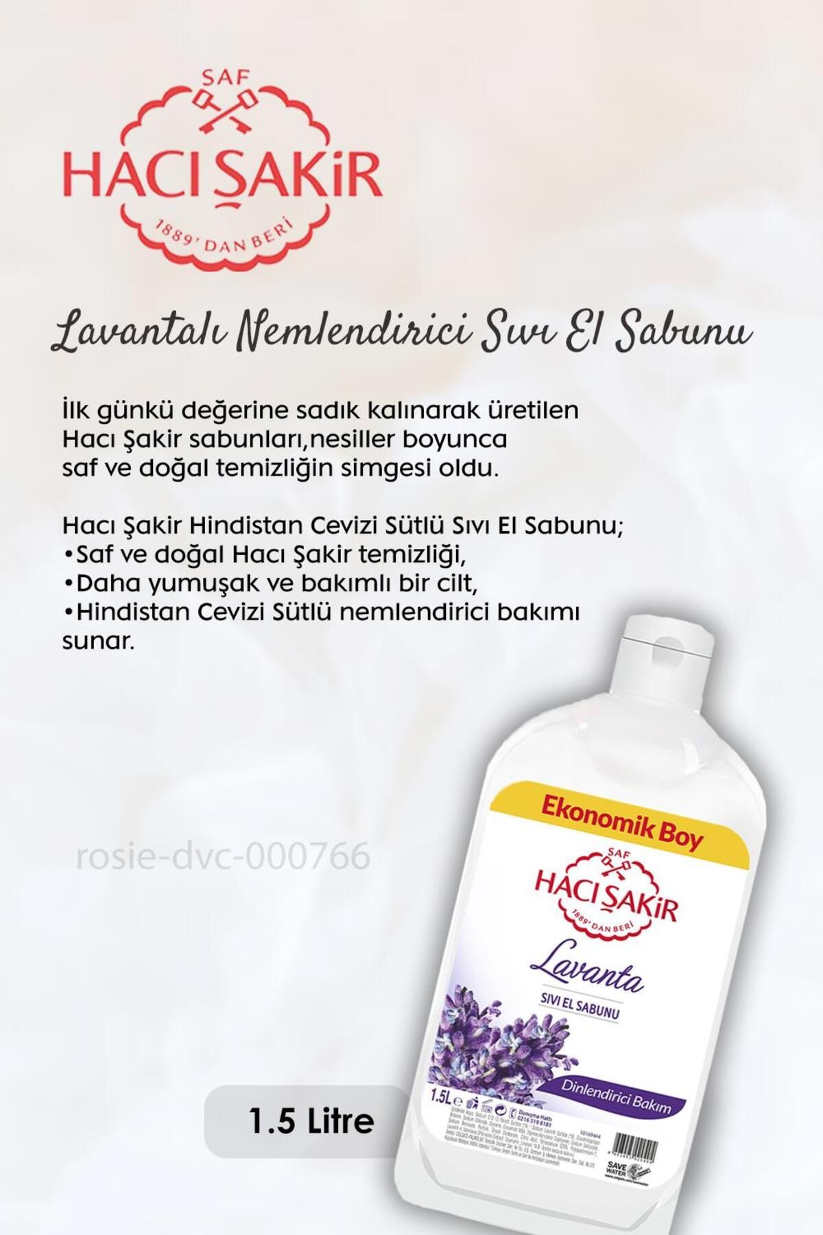 صابون دست مایع نارگیل 1500 میلی لیتر، روغن زیتون 2 در 1 شامپو 500 میلی لیتر و رزی Hacı Şakir