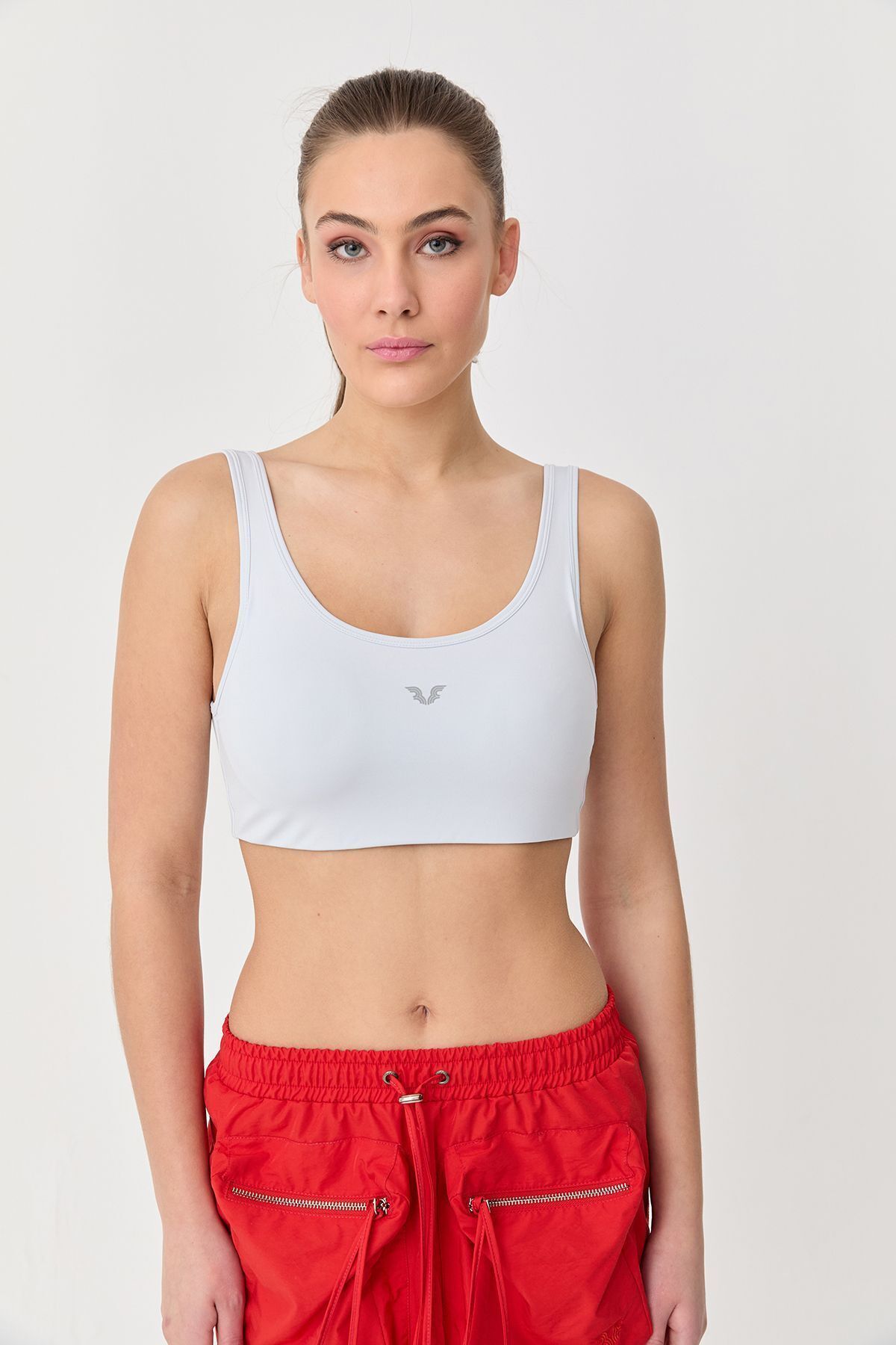 bilcee Kadın Artic Likralı Destekli Spor Crop Top Toparlayıcı Bra Sporcu Sütyeni Büstiyer 0819 TB23WI12S0819-1