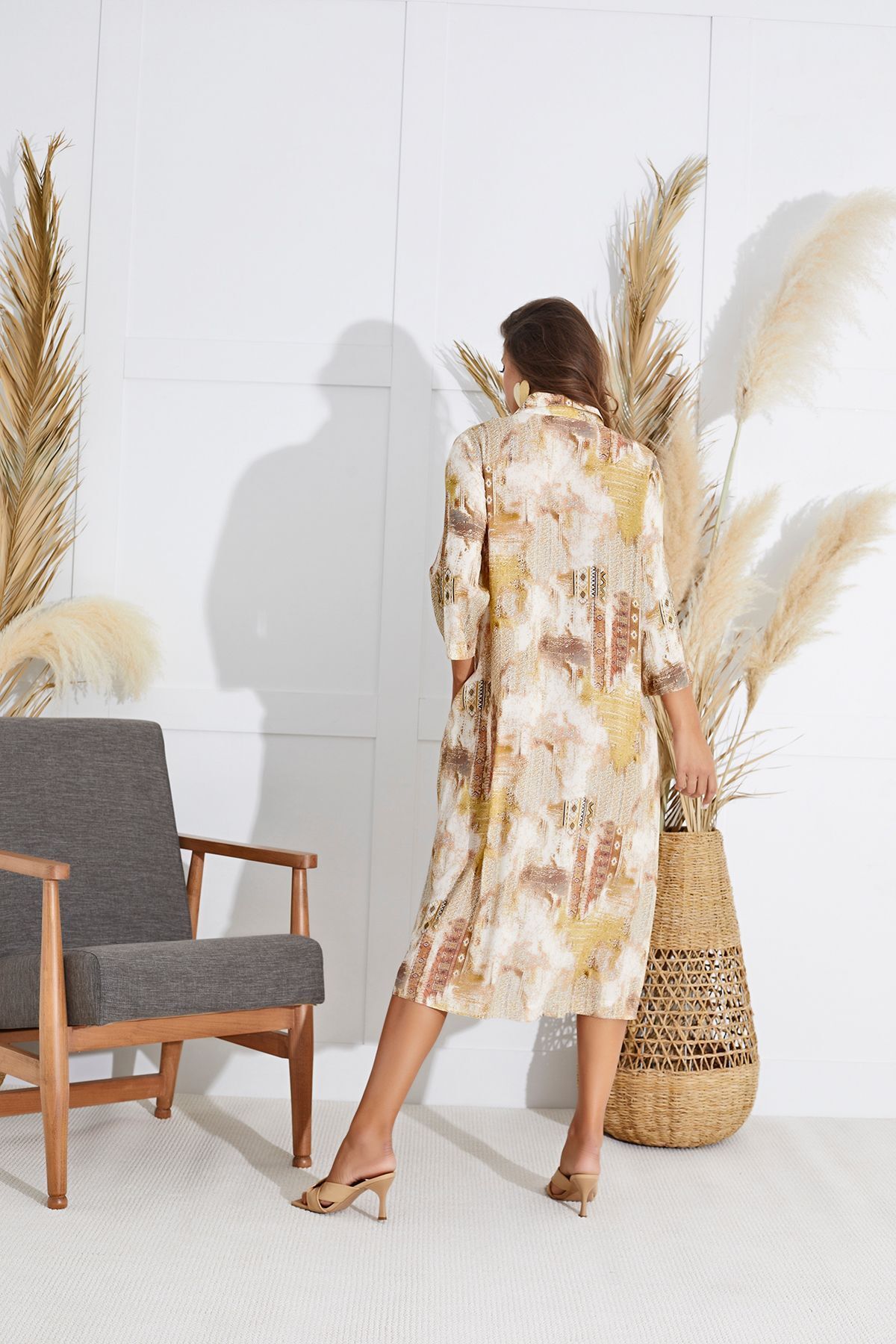 Sevim-15660 Model Long Buttoned Dress 2