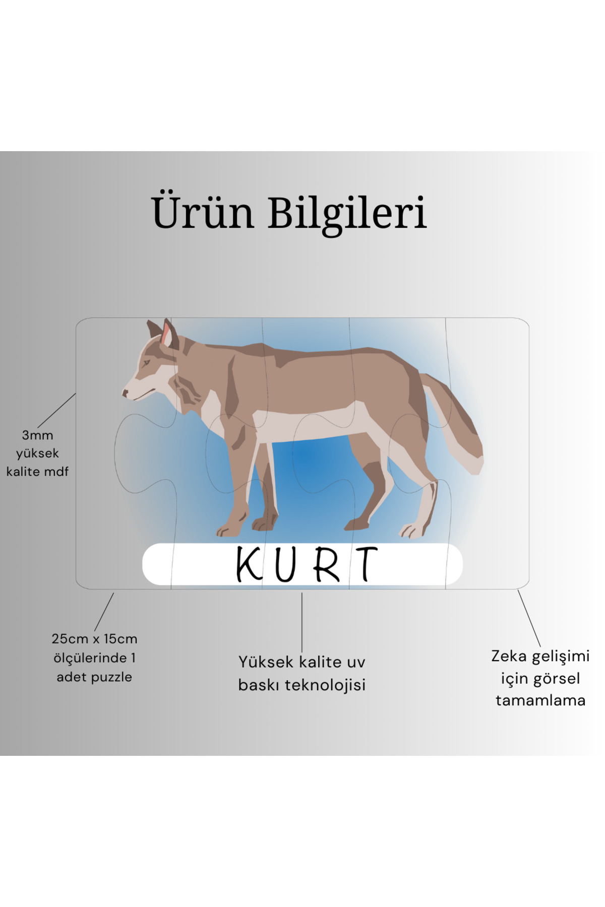 Bellacasa Hayvanlar Öğrenme Eşleme Puzzle Kartı, Puzzle Eğitici Oyuncak, Montessori Eğitim Oyuncak, Motor Zeka fotoğrafı 5 (önizleme)