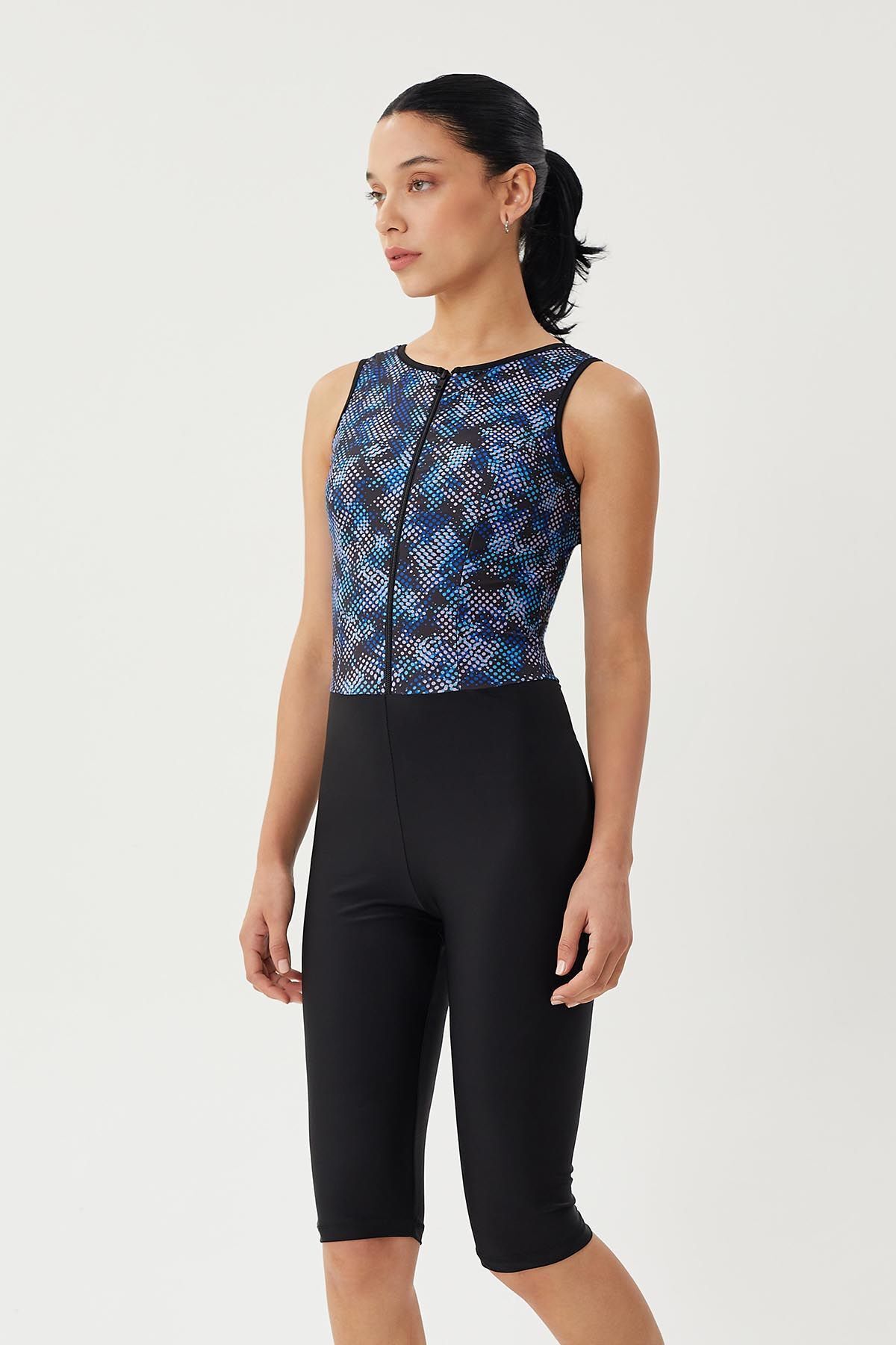 REMSA Costum De Baie Pentru Baie Cu Pantaloni Scurți Lungi Point 2444 Negru Femeie - S