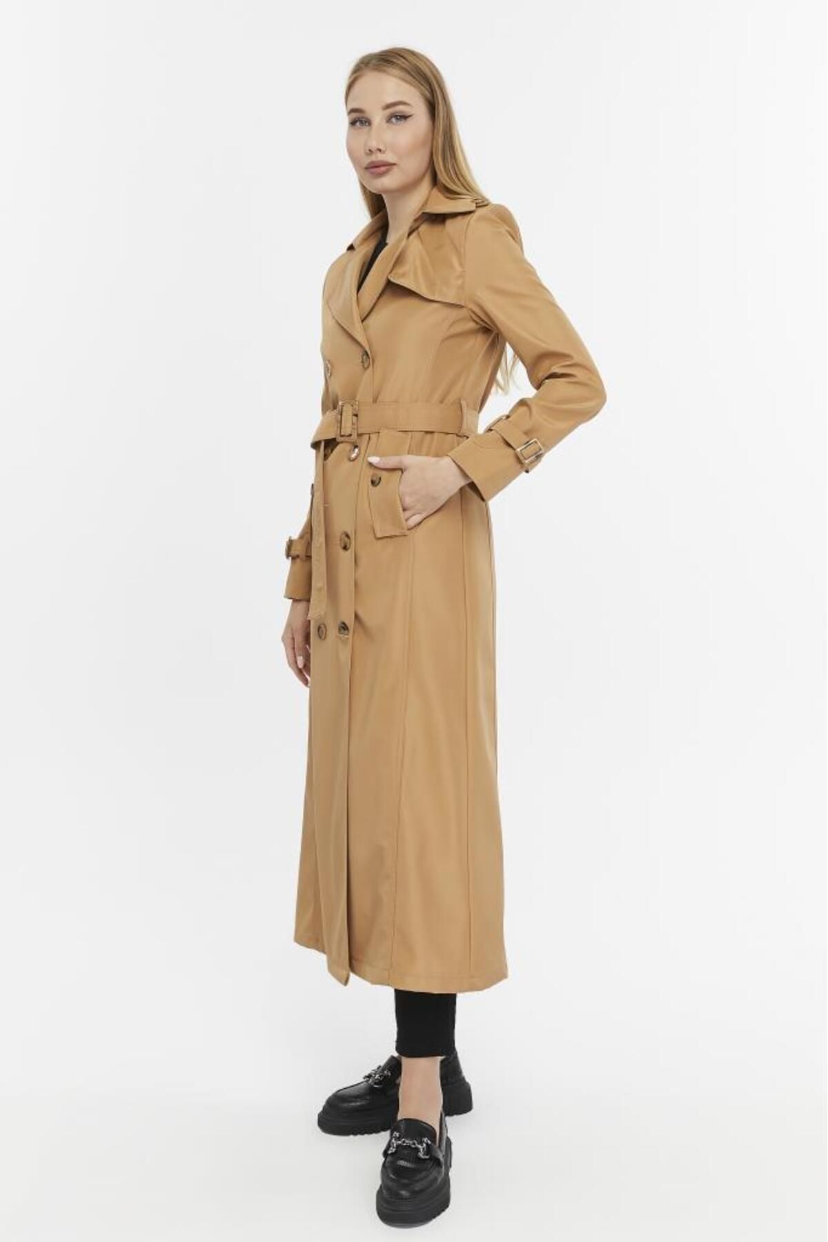 Jamila-Long Seasonal Women's Trench Jacket 4