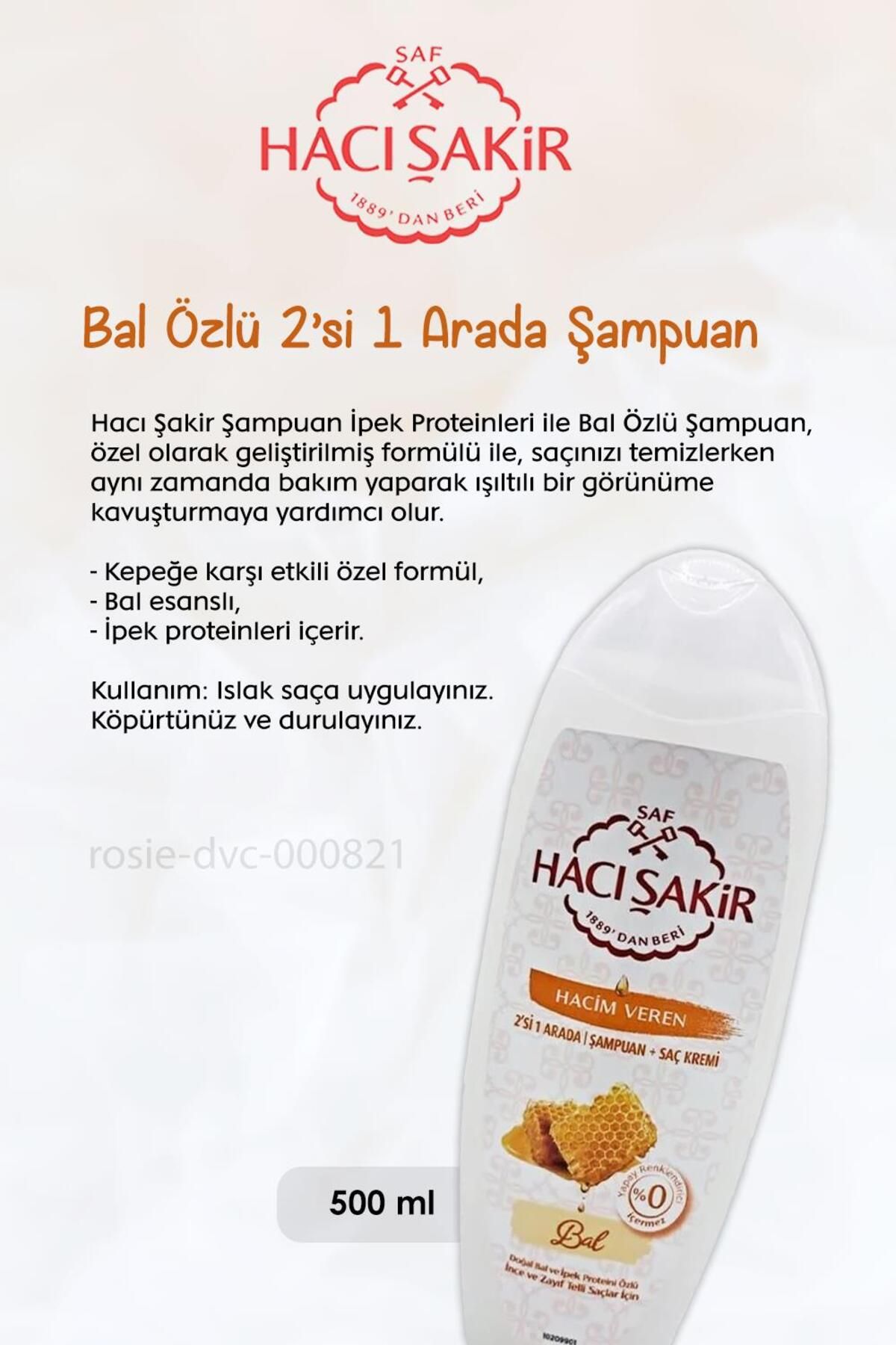 صابون مایع روغن زیتون 300 میلی لیتر، شامپو عسل 500 میلی لیتر و رزی Hacı Şakir