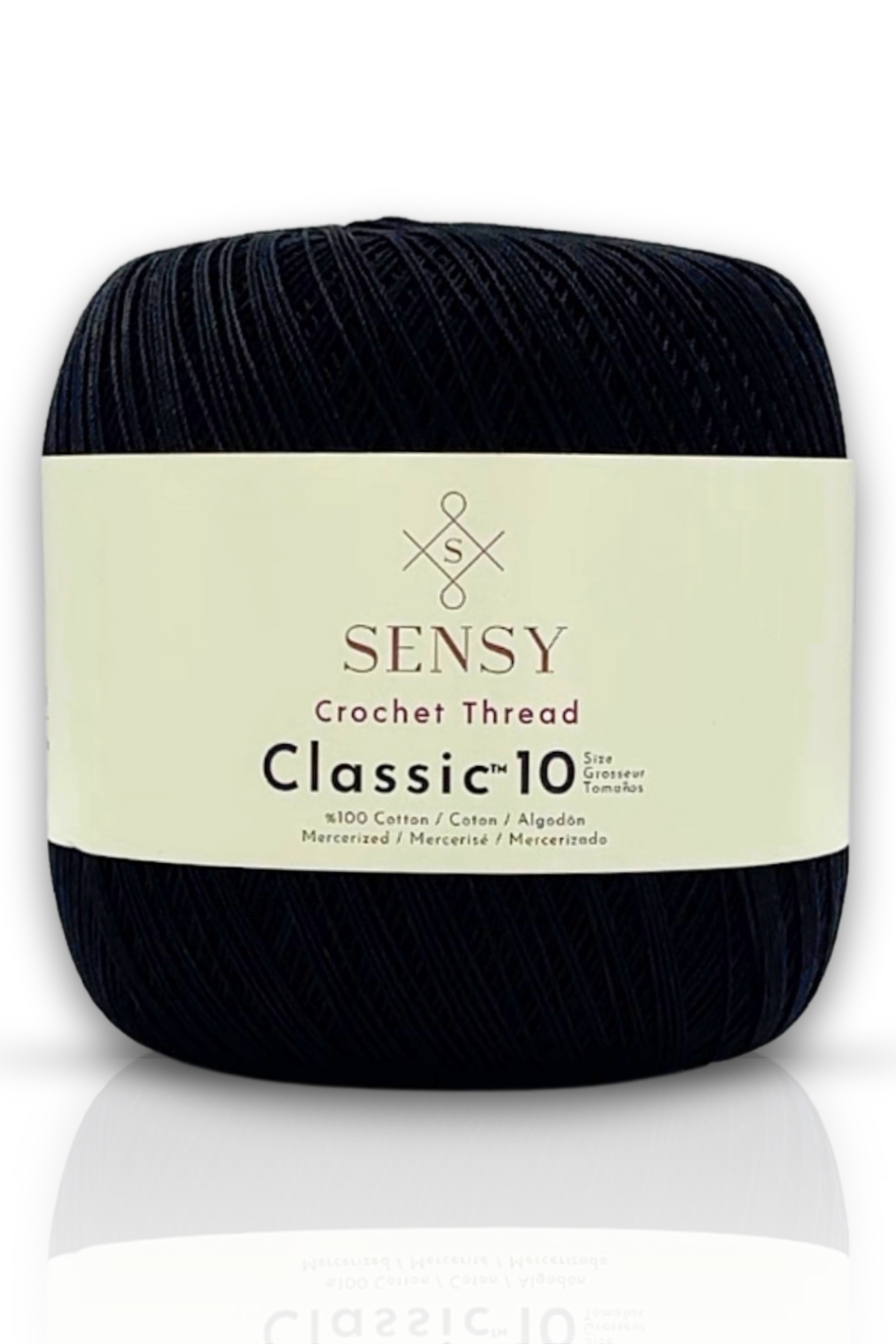 Classic 10 Crochet Yarn 100% Mercerized Cotton Knitting Yarn, Lace Rope, Giza Corn Cotton Black