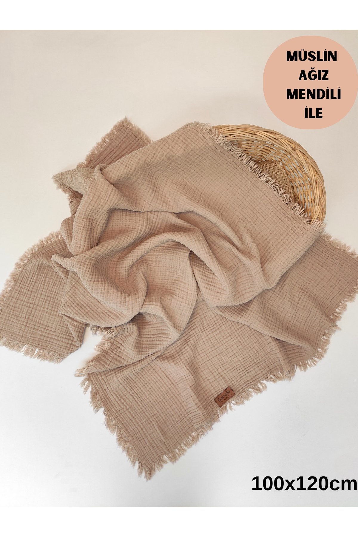 BABY BLANKET 4-PLY MUSLIN FRINGED 100% COTTON BABY STROLLER COVER 100x120 cm GIFT