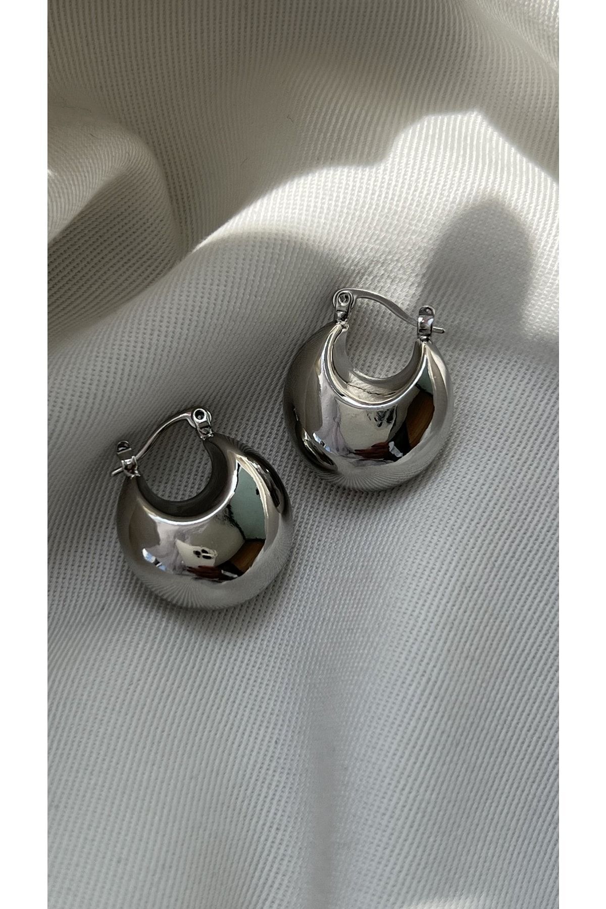 Çelik Silver Sepet Küpe 2