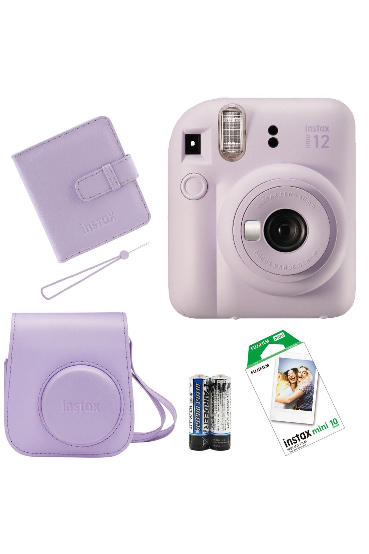 Fujifilm İnstax Mini 12 Fotoğraf Makinesi Çanta Albüm Askı Pil 10'lu Film