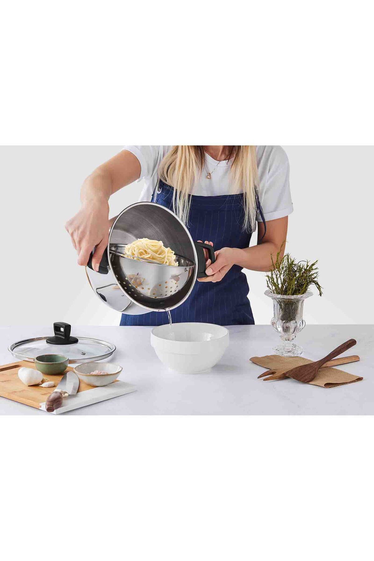 Karaca-Mutfaksever 24cm Stahl Spaghetti-Topf - Nudeltopf und Dampfgarer 2