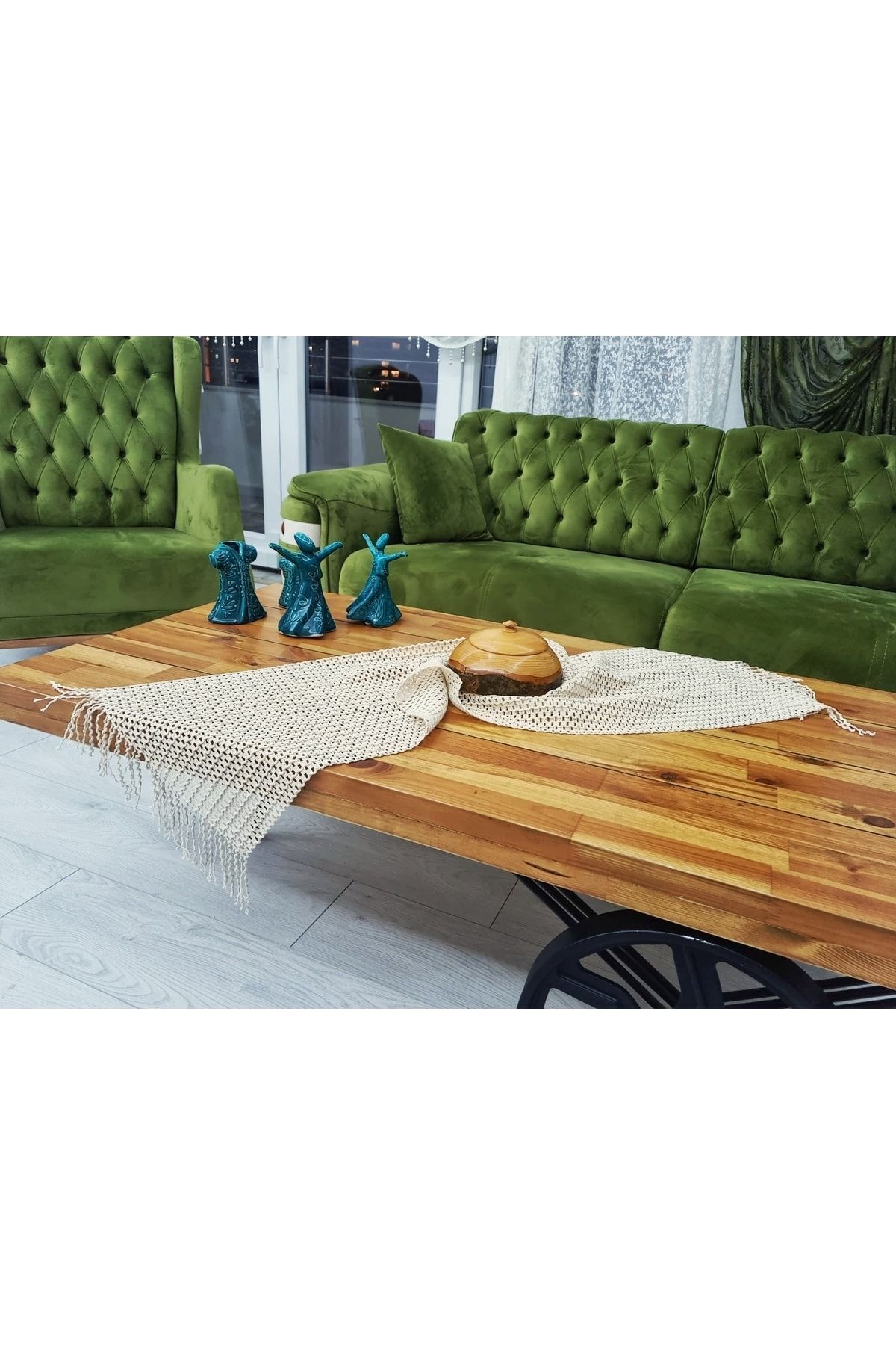 nonamino Lace Knit Almond Pattern Cotton Runner 150x35