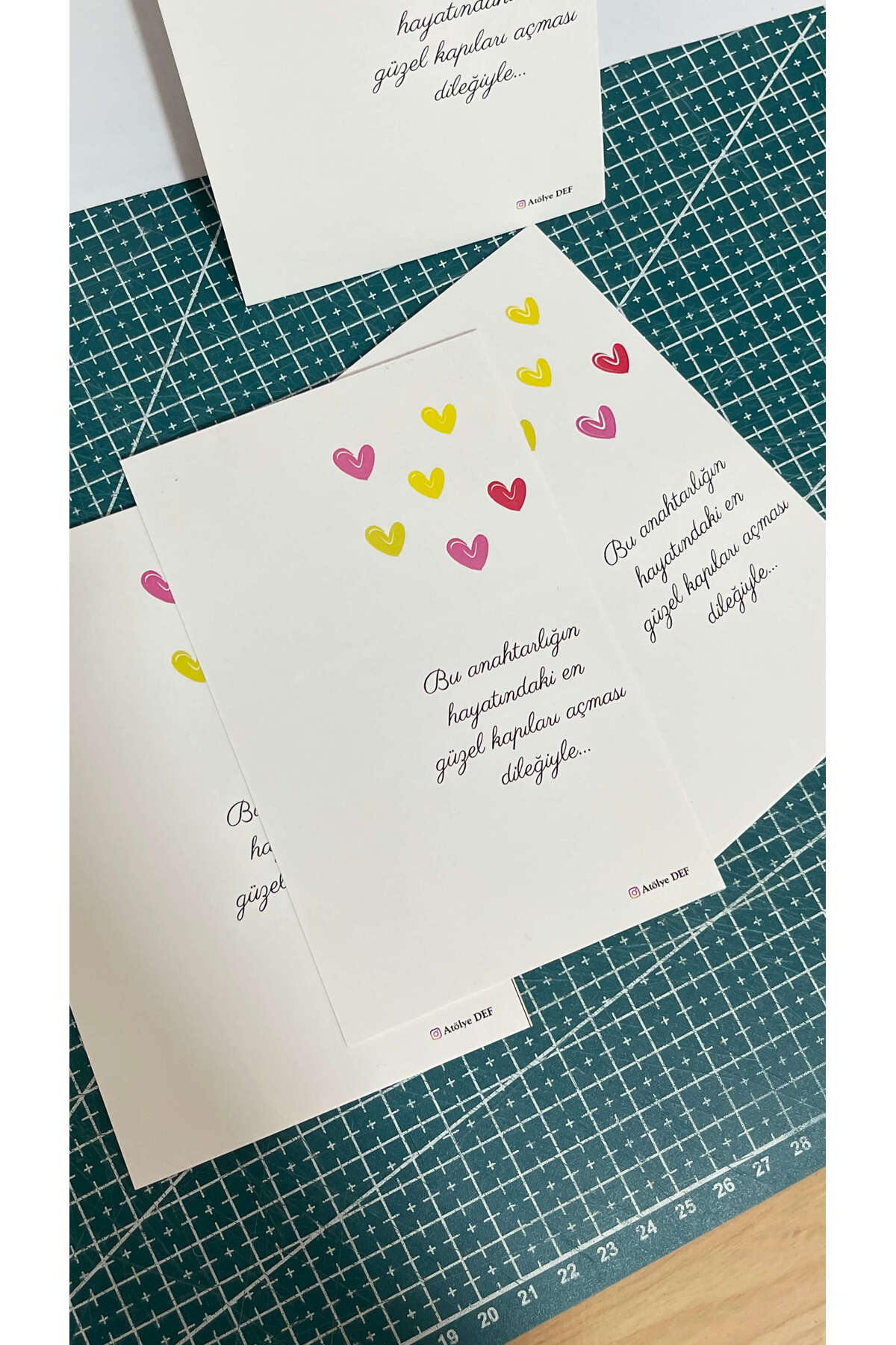 ButikSosyetik Anahtarlık Kartı Kalpli 9,5x15 cm 49 Adet Kişiye Özel - Vinyet Baskı