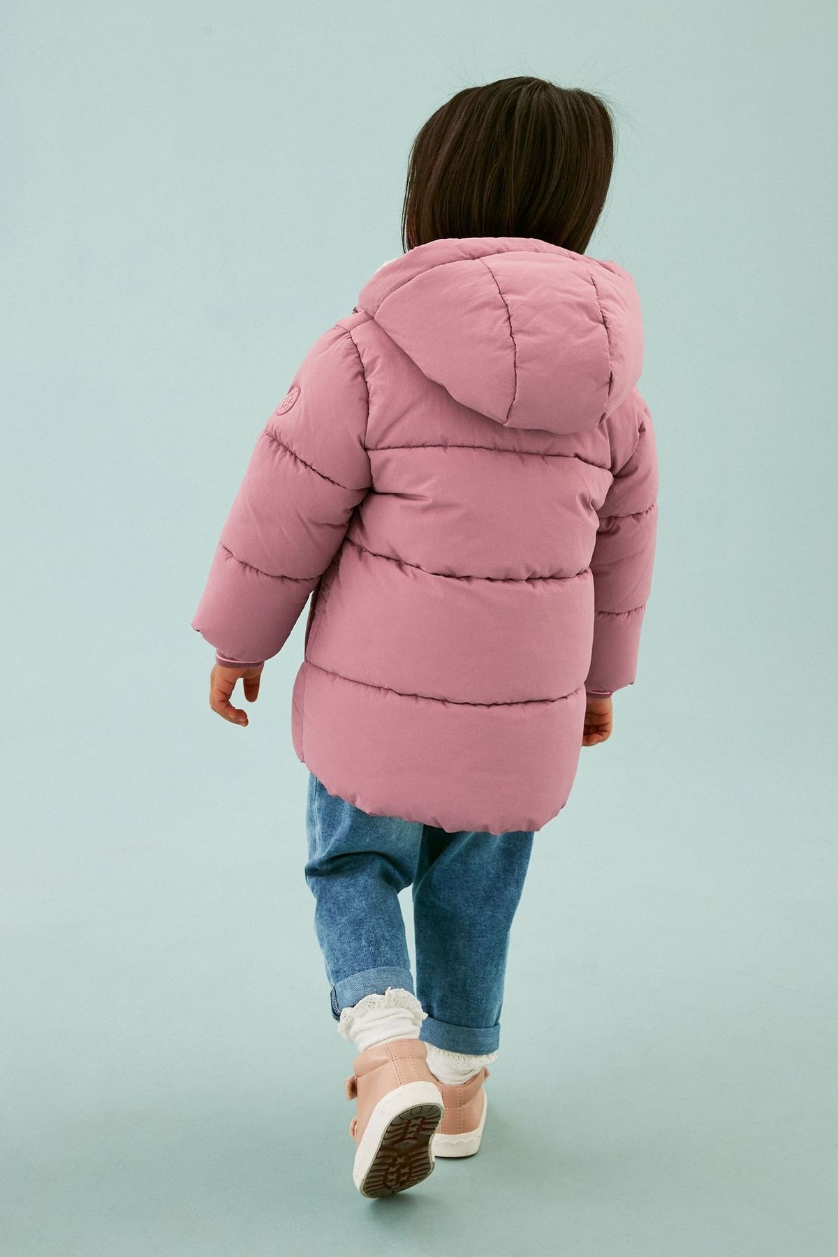 Next Baby Pink Full Fleece Lined Waterproof Coat fotoğrafı 3 (önizleme)