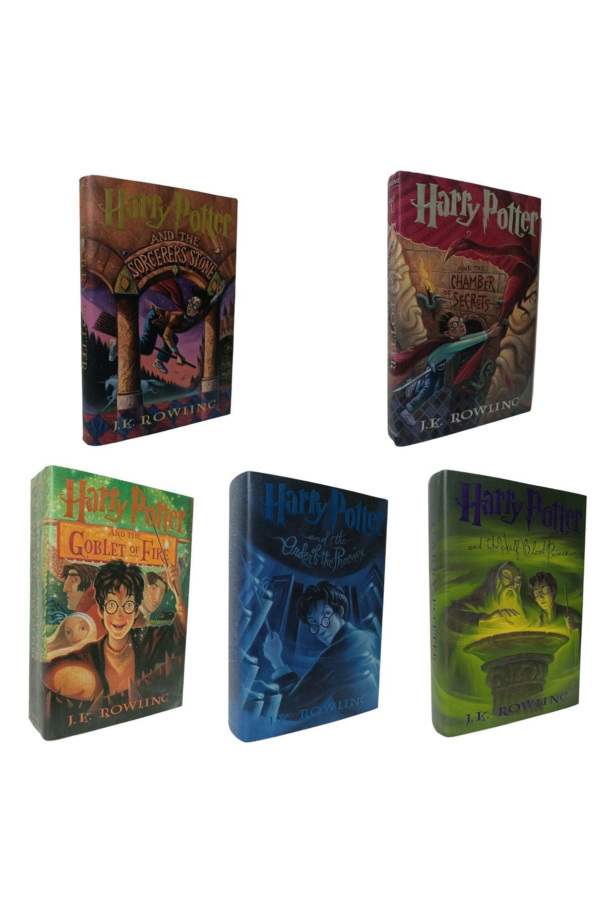 Scholastic-Harry Potter 1 2 4 5 6 Hardcover Set Philosopher Chamber of Secrets Goblet of Order of Phoenix Half 1