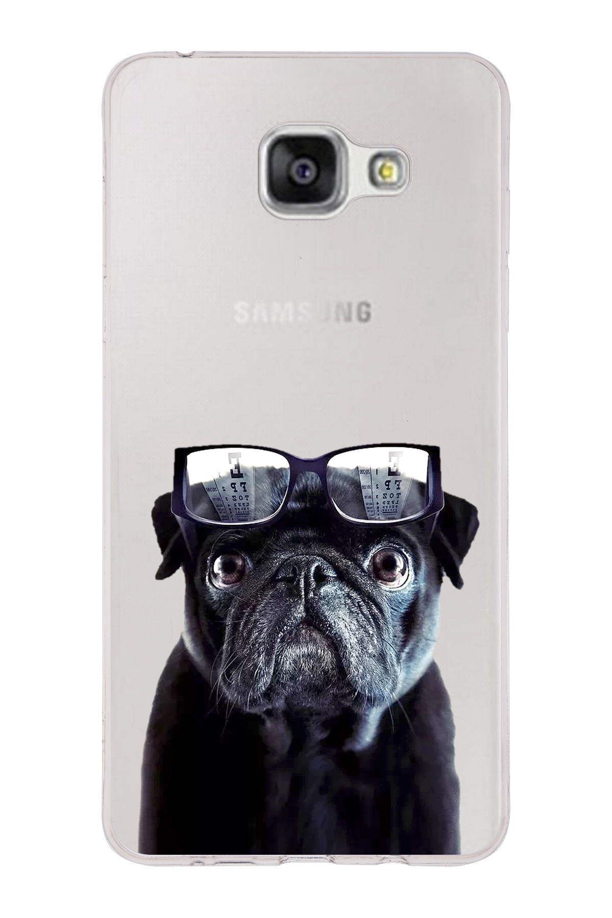Samsung Galaxy A5 2016 ile Uyumlu 1mm Slim Fit Köpek 3 050f Baskılı Şeffaf Kılıf