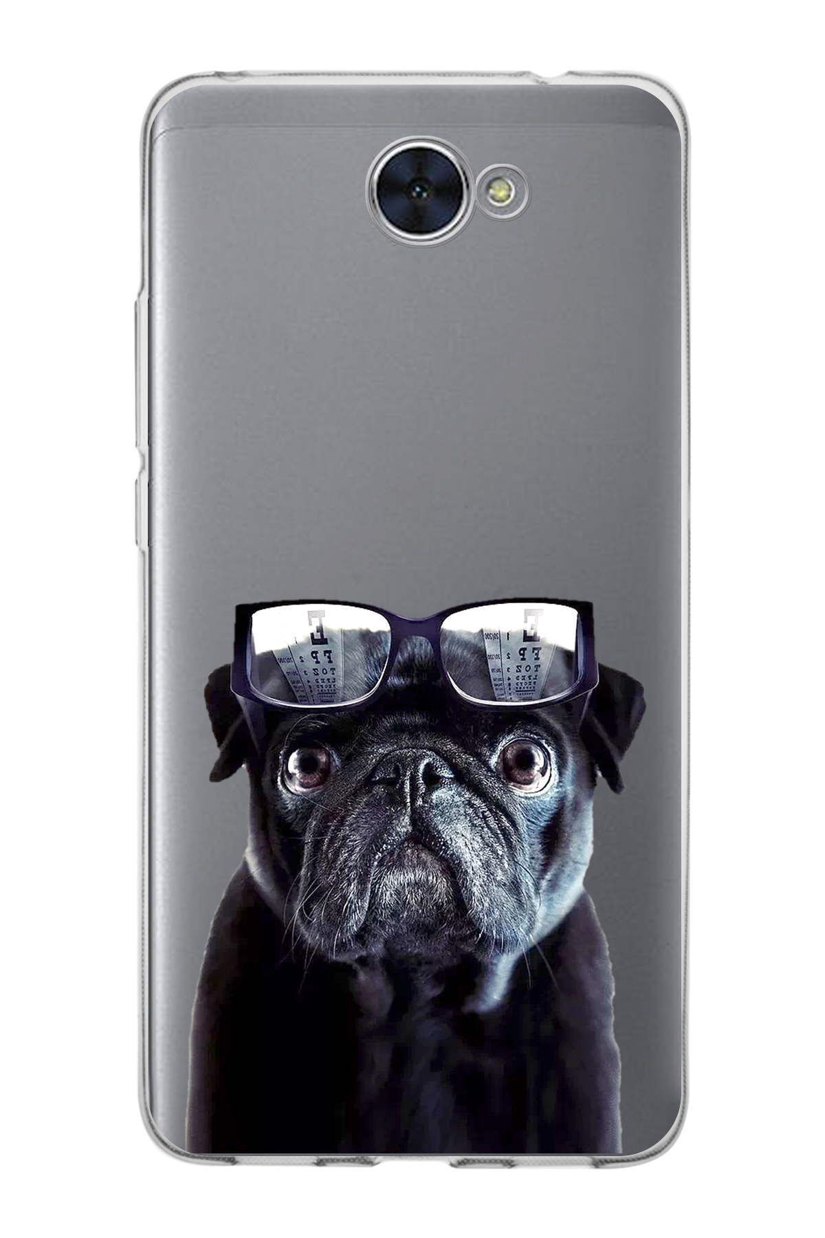 Huawei Y7 ile Uyumlu 1mm Slim Fit Köpek 3 050f Baskılı Şeffaf Kılıf