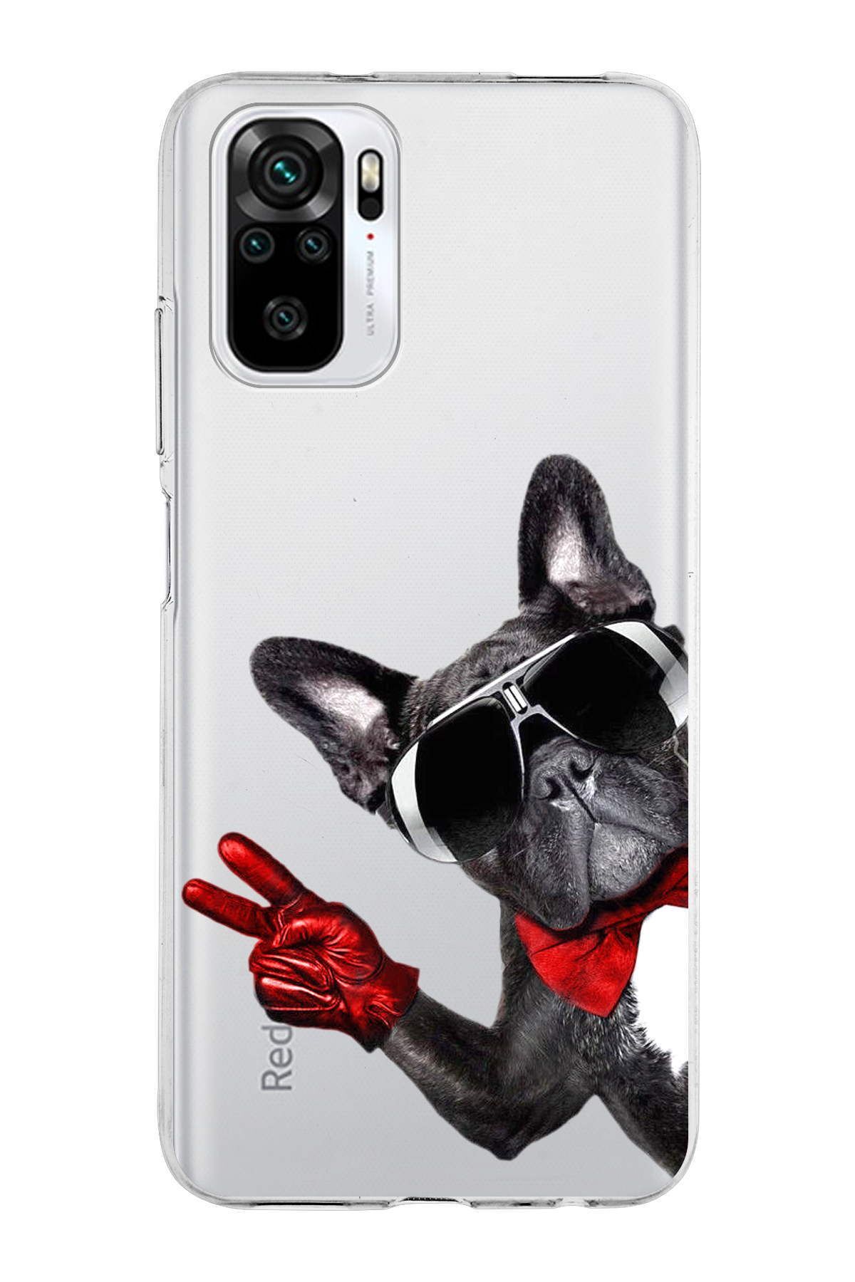 Xiaomi Redmi Note 10 ile Uyumlu 1mm Slim Fit Köpek 2 050e Baskılı Şeffaf Kılıf