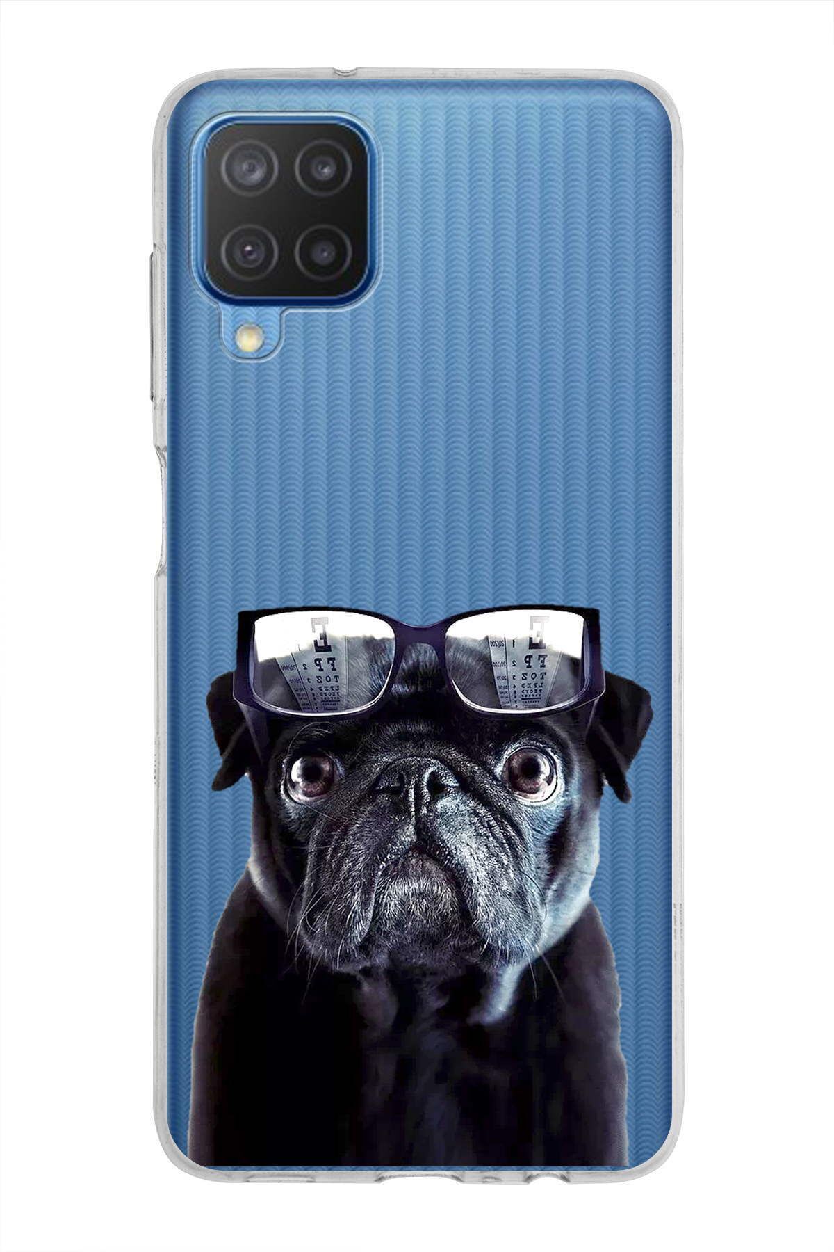 Samsung Galaxy M12 ile Uyumlu 1mm Slim Fit Köpek 3 050f Baskılı Şeffaf Kılıf