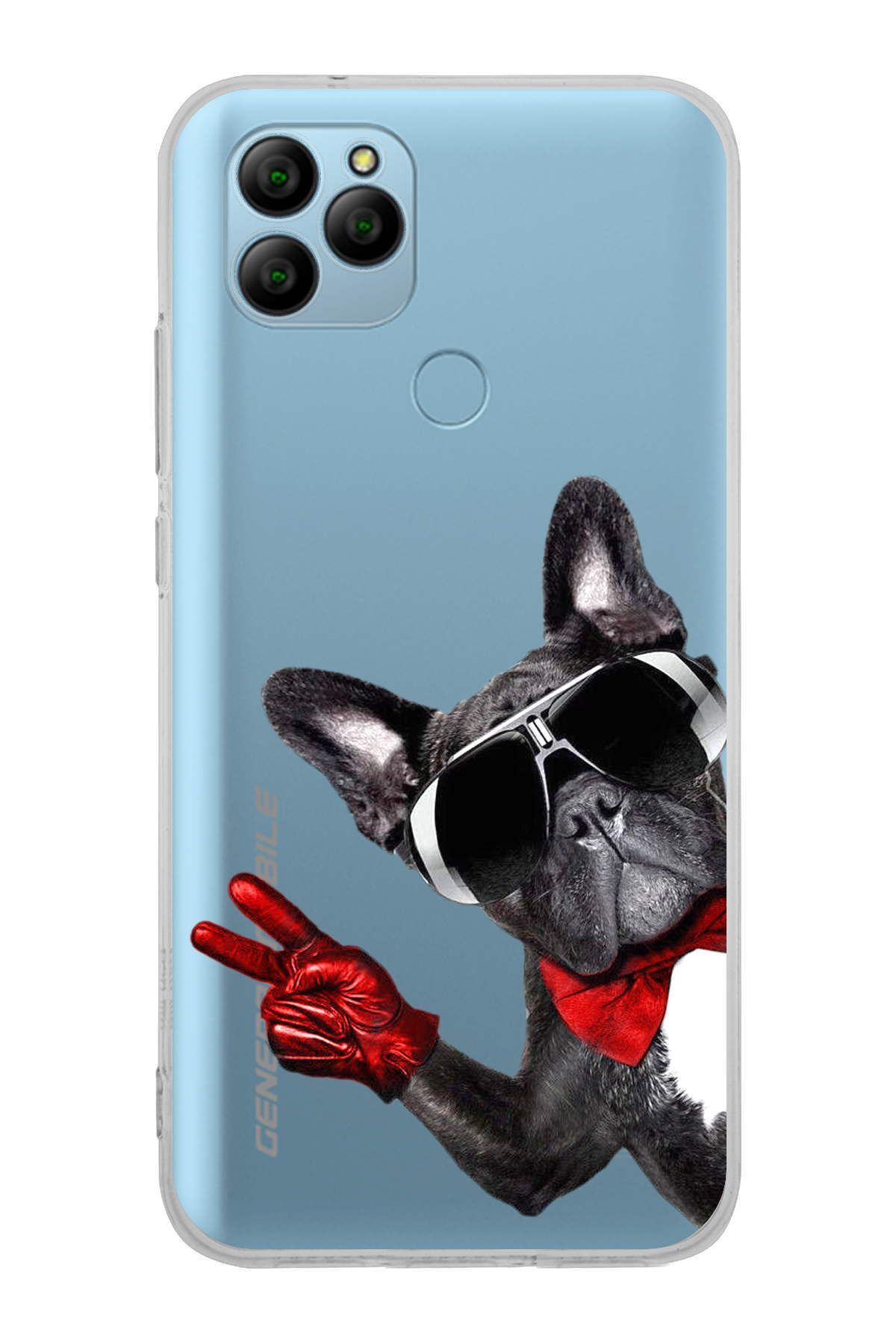 General Mobile GM 21 ile Uyumlu 1mm Slim Fit Köpek 2 050e Baskılı Şeffaf Kılıf