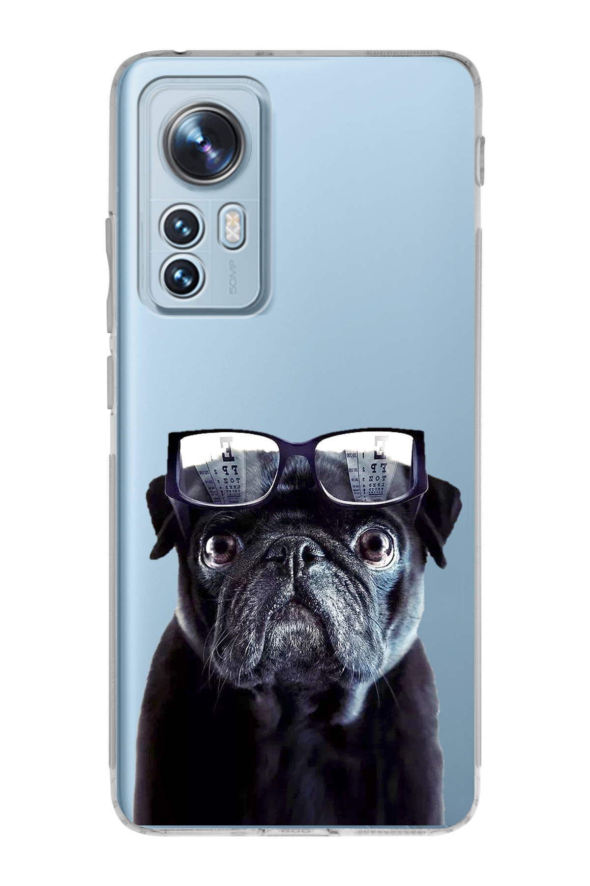 Xiaomi Mi 12 ile Uyumlu 1mm Slim Fit Köpek 3 050f Baskılı Şeffaf Kılıf