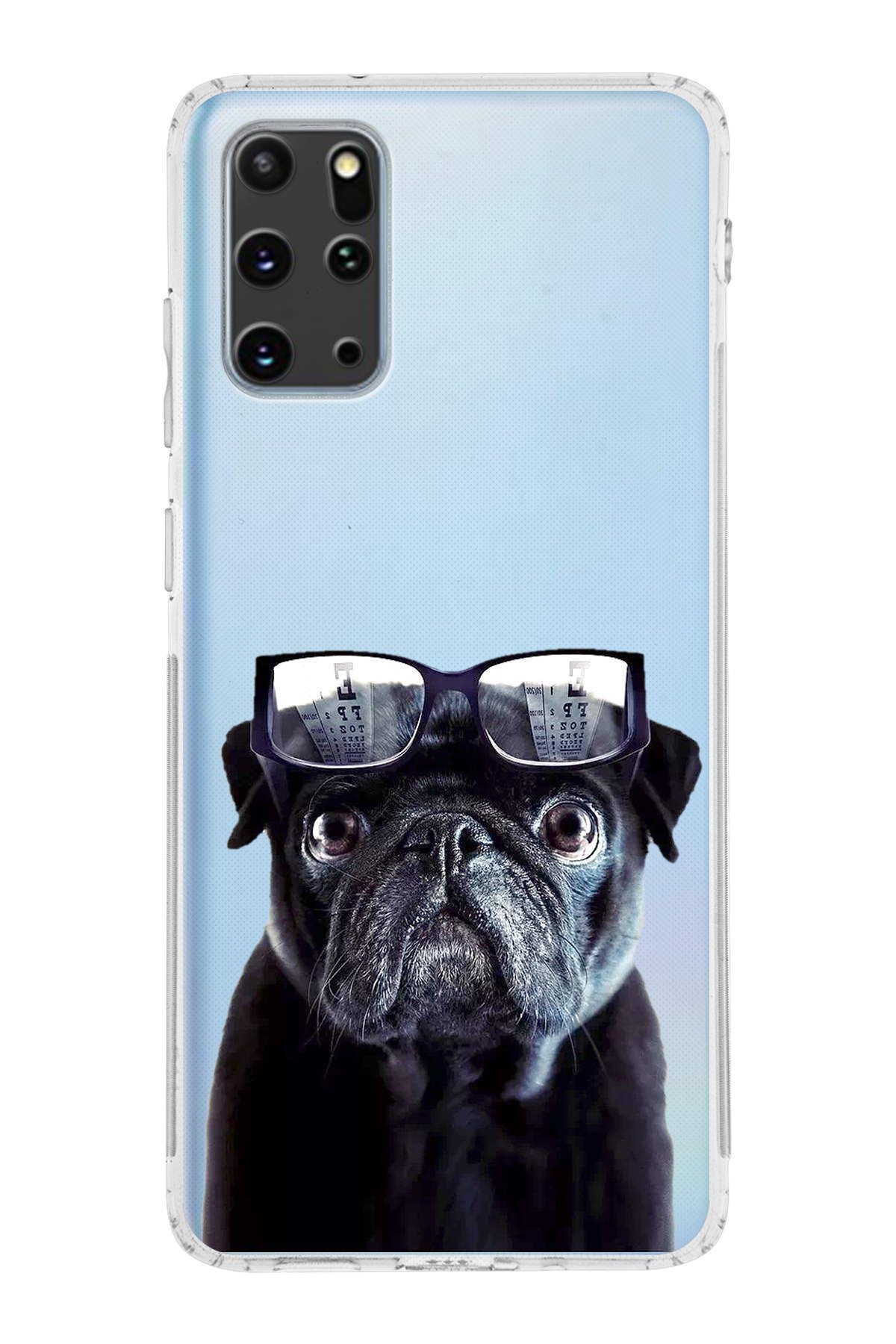 Samsung Galaxy S20 Plus ile Uyumlu 1mm Slim Fit Köpek 3 050f Baskılı Şeffaf Kılıf