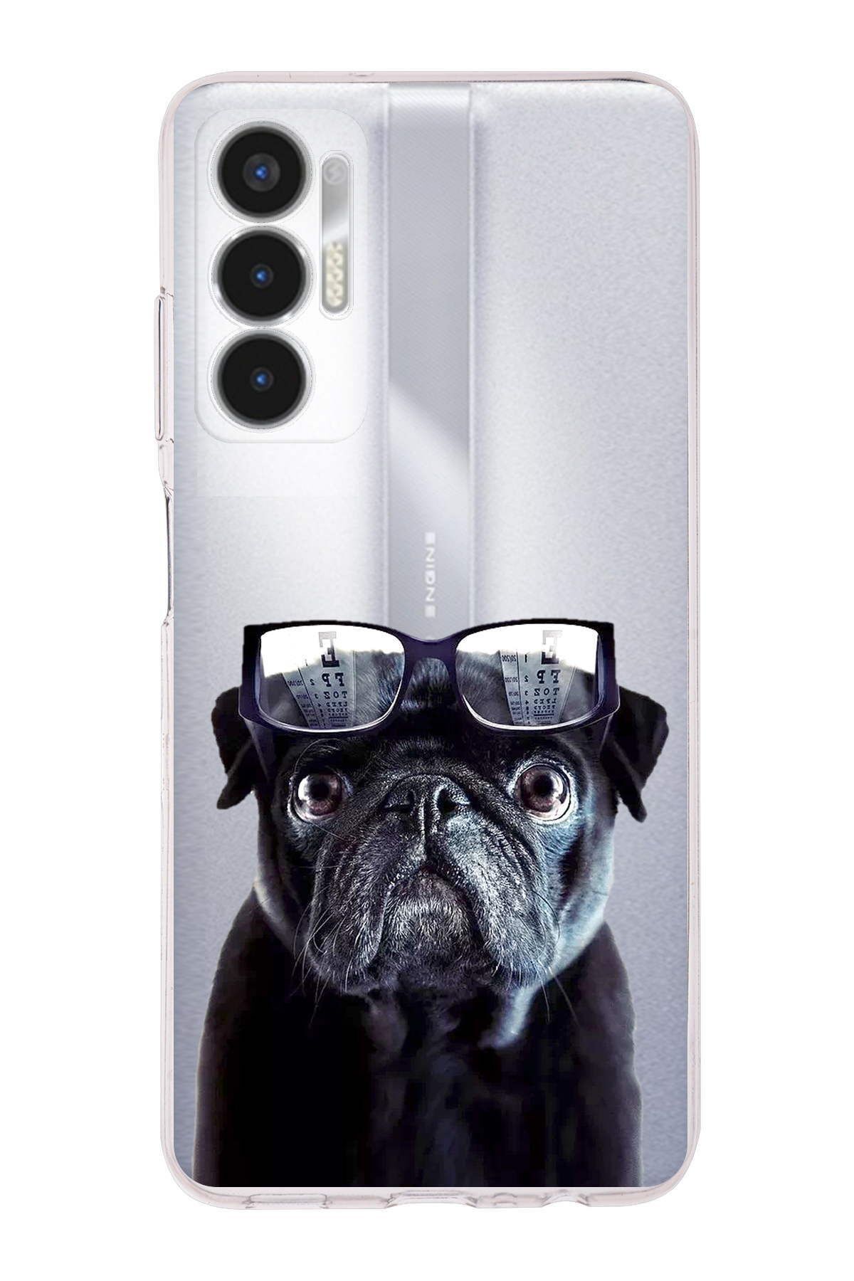 Tecno Pova 3 ile Uyumlu 1mm Slim Fit Köpek 3 050f Baskılı Şeffaf Kılıf
