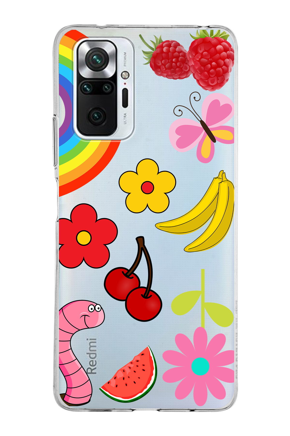 Xiaomi Redmi Note 10 Pro ile Uyumlu 1mm Slim Fit Water Color 5 Baskılı Şeffaf  Kılıf