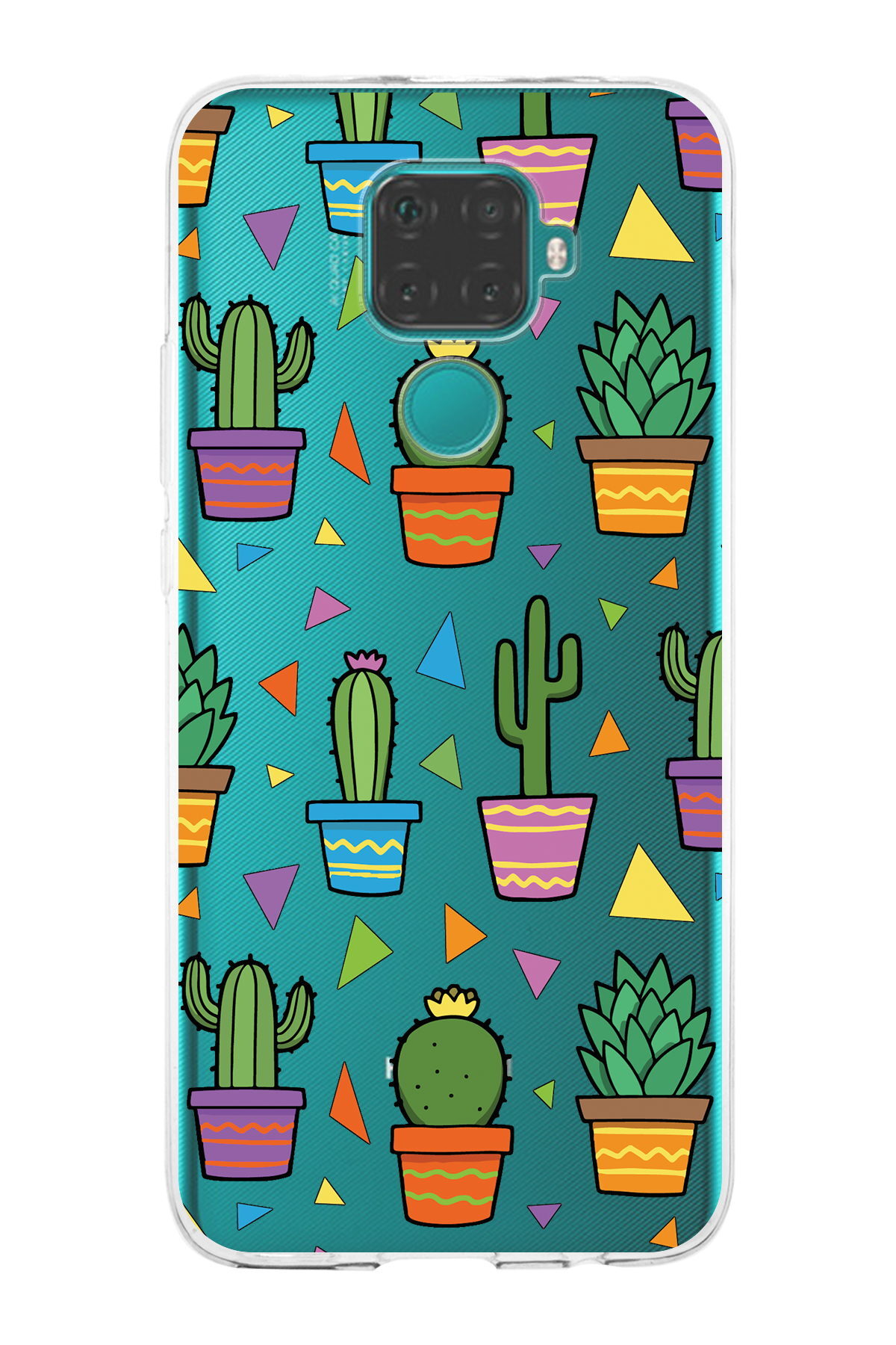 Huawei Mate 30 Lite ile Uyumlu 1mm Slim Fit Water Color 4 Baskılı Şeffaf  Kılıf