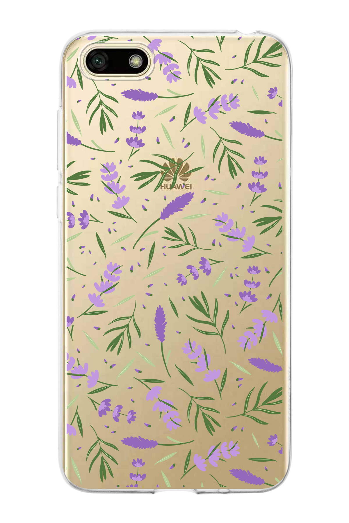 Huawei Y5 2018 ile Uyumlu 1mm Slim Fit Water Color 3 Baskılı Şeffaf  Kılıf