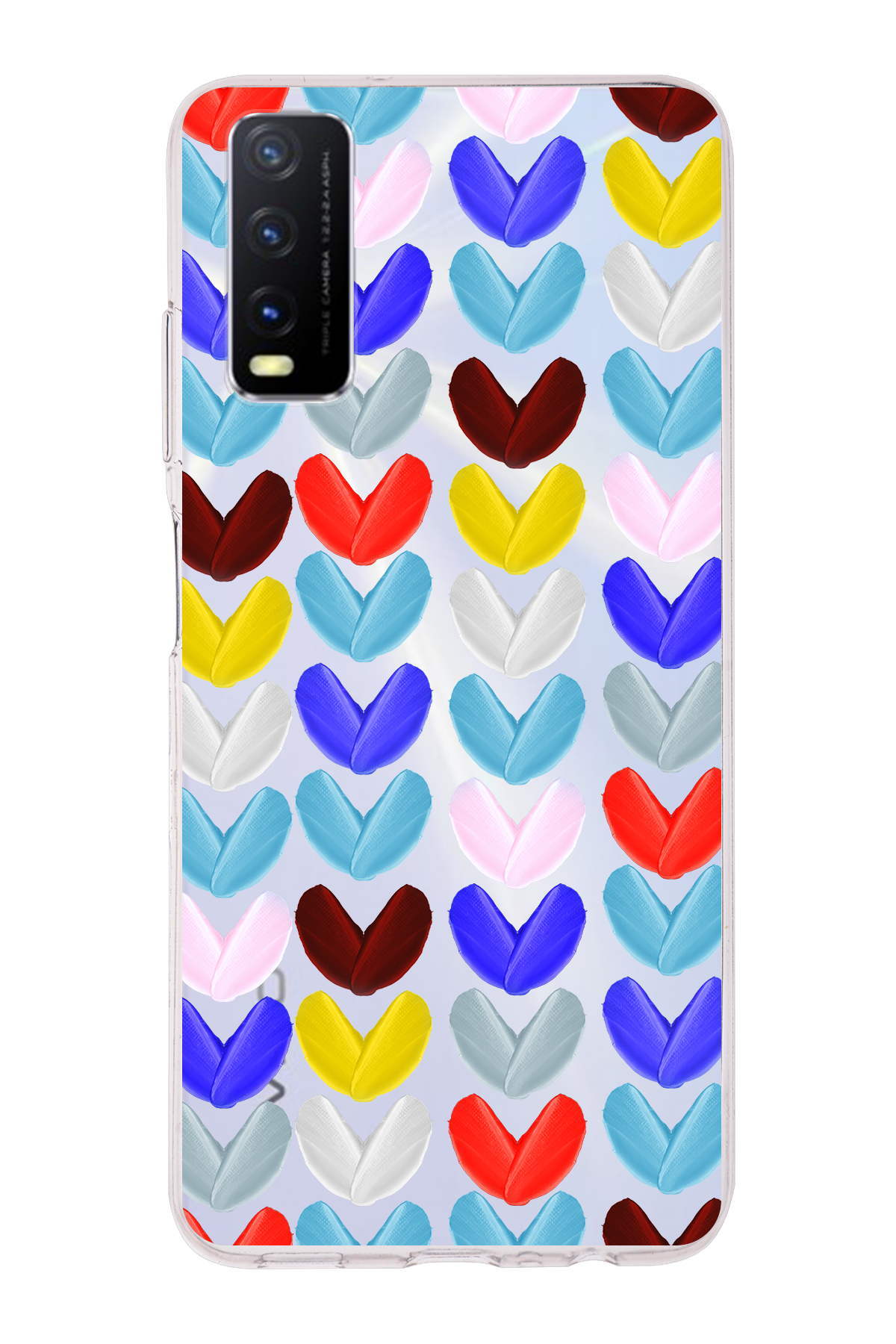 Vivo Y11s ile Uyumlu 1mm Slim Fit Water Color 1 Baskılı Şeffaf  Kılıf