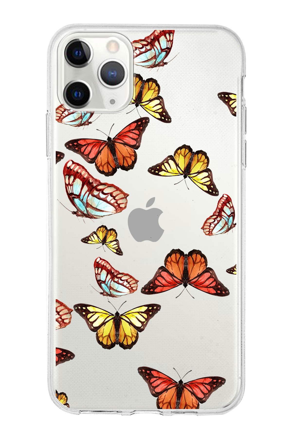 Apple  iPhone 11 Pro ile Uyumlu 1mm Slim Fit Water Color 2 Baskılı Şeffaf  Kılıf