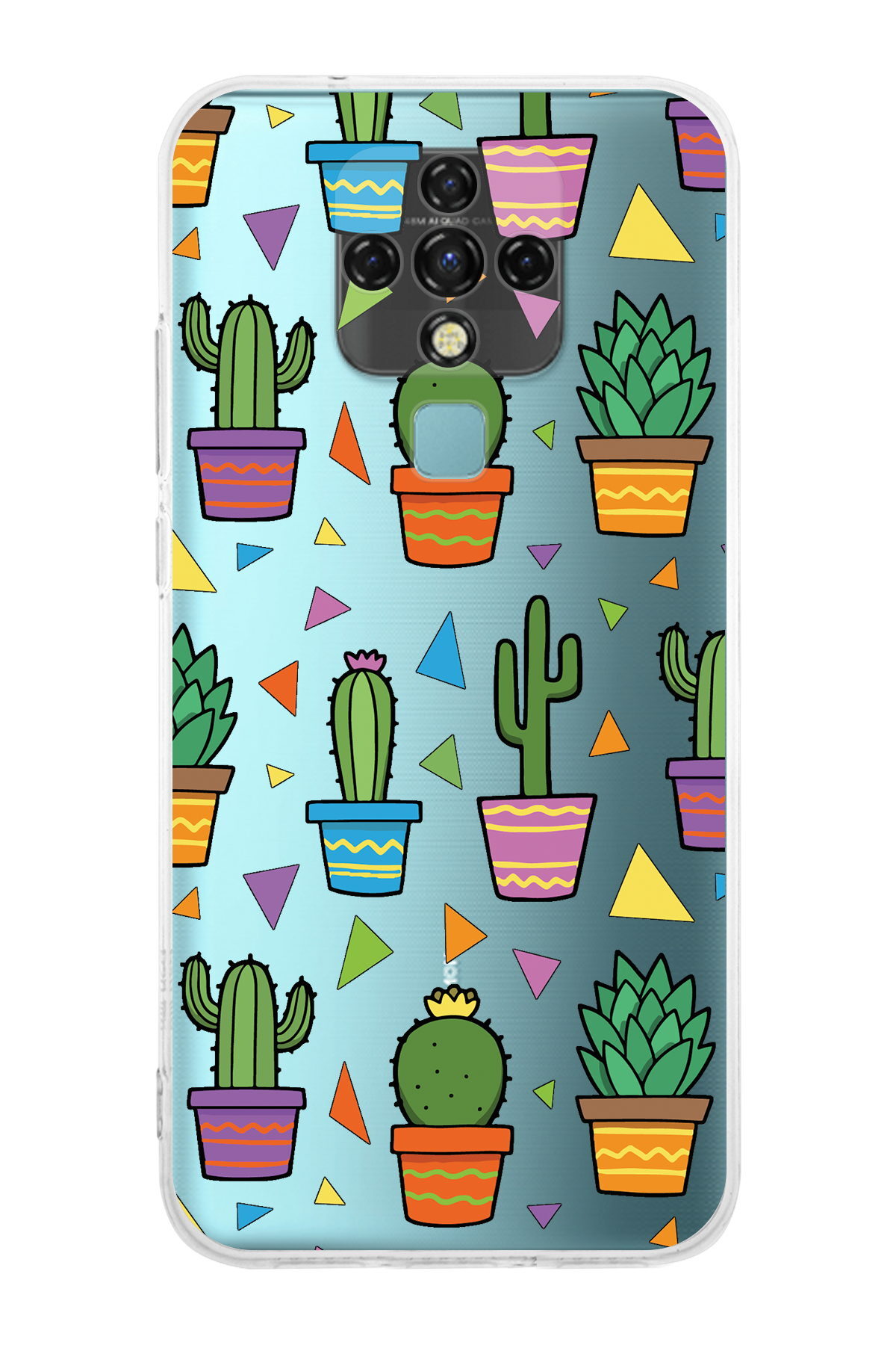 Tecno Camon 16 ile Uyumlu 1mm Slim Fit Water Color 4 Baskılı Şeffaf  Kılıf