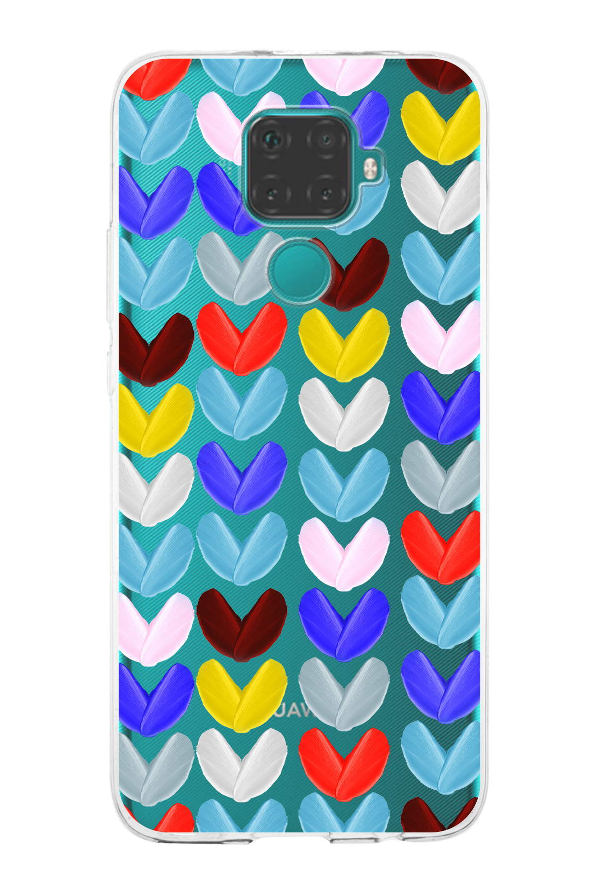 Huawei Mate 30 Lite ile Uyumlu 1mm Slim Fit Water Color 1 Baskılı Şeffaf  Kılıf